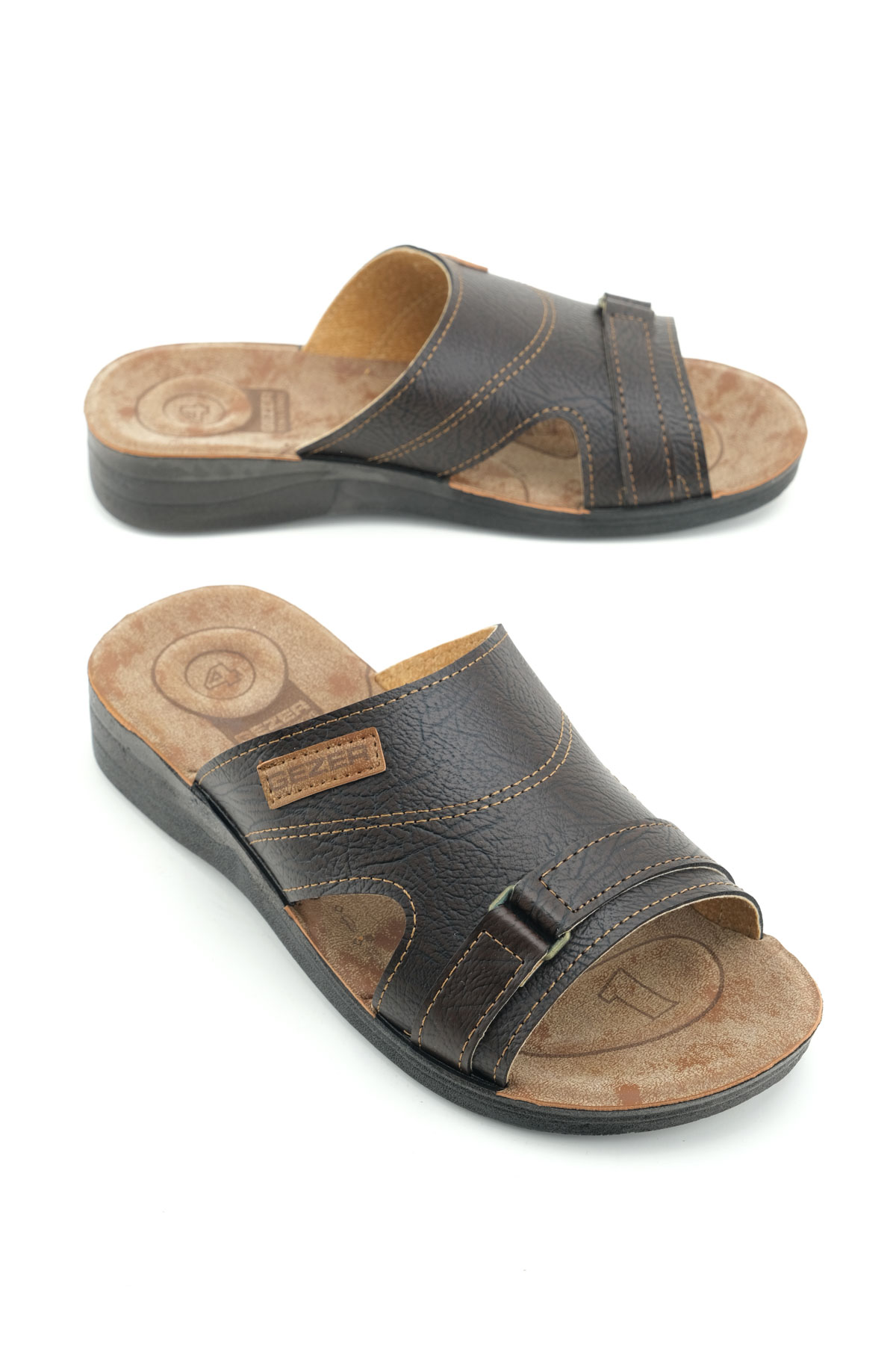 Erkek Yazlık PU Taban Suni Deri Koleksiyon Rahat Taban Günlük Terlik - Görsel 2