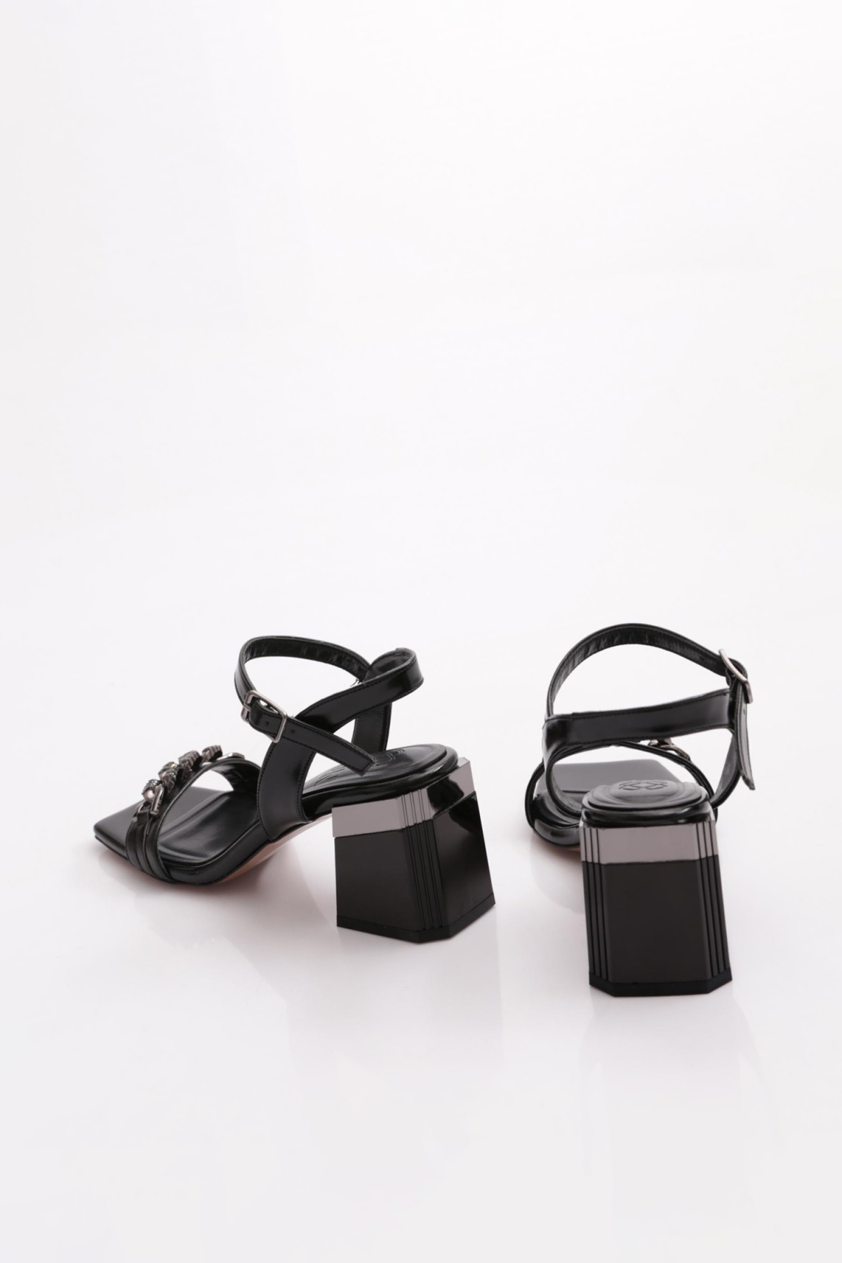 402 Kadin Taş Süslemeli Topuklu Ayakkabi - Görsel 4