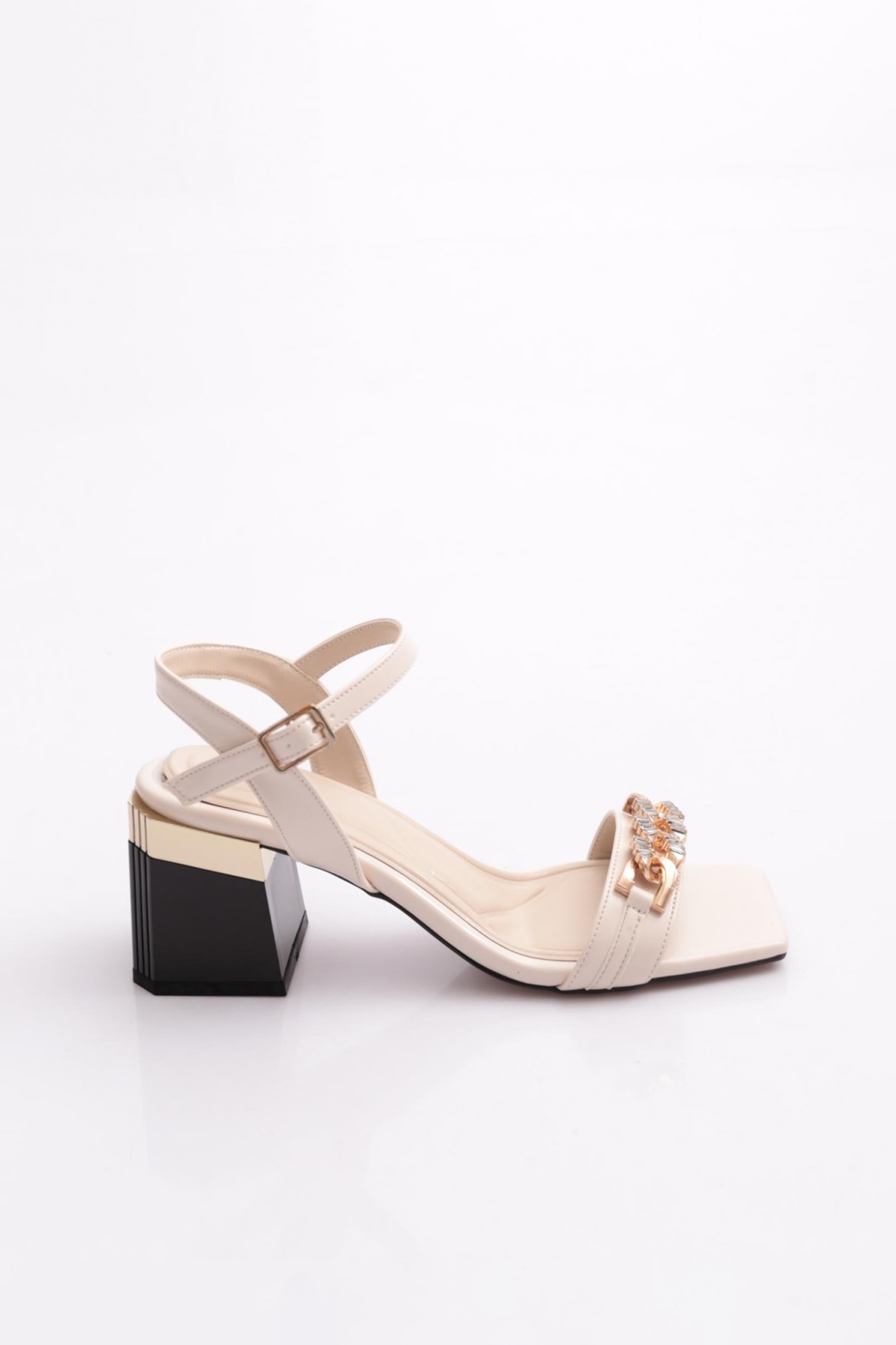 402 Kadin Taş Süslemeli Topuklu Ayakkabi - Görsel 2