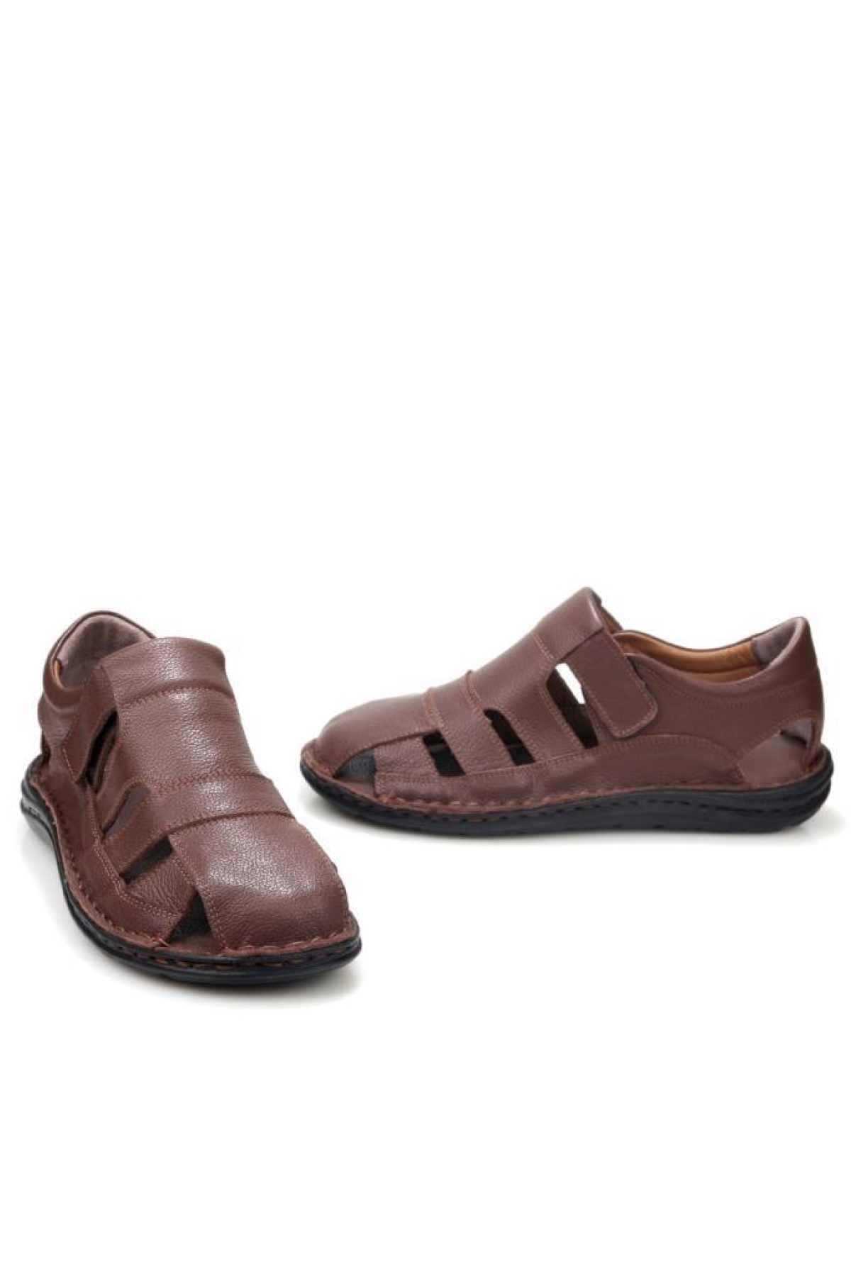 Pisagor Ps-33760 Erkek Ortopedik Deri Günlük Sandalet Ayakkabı - Görsel 5