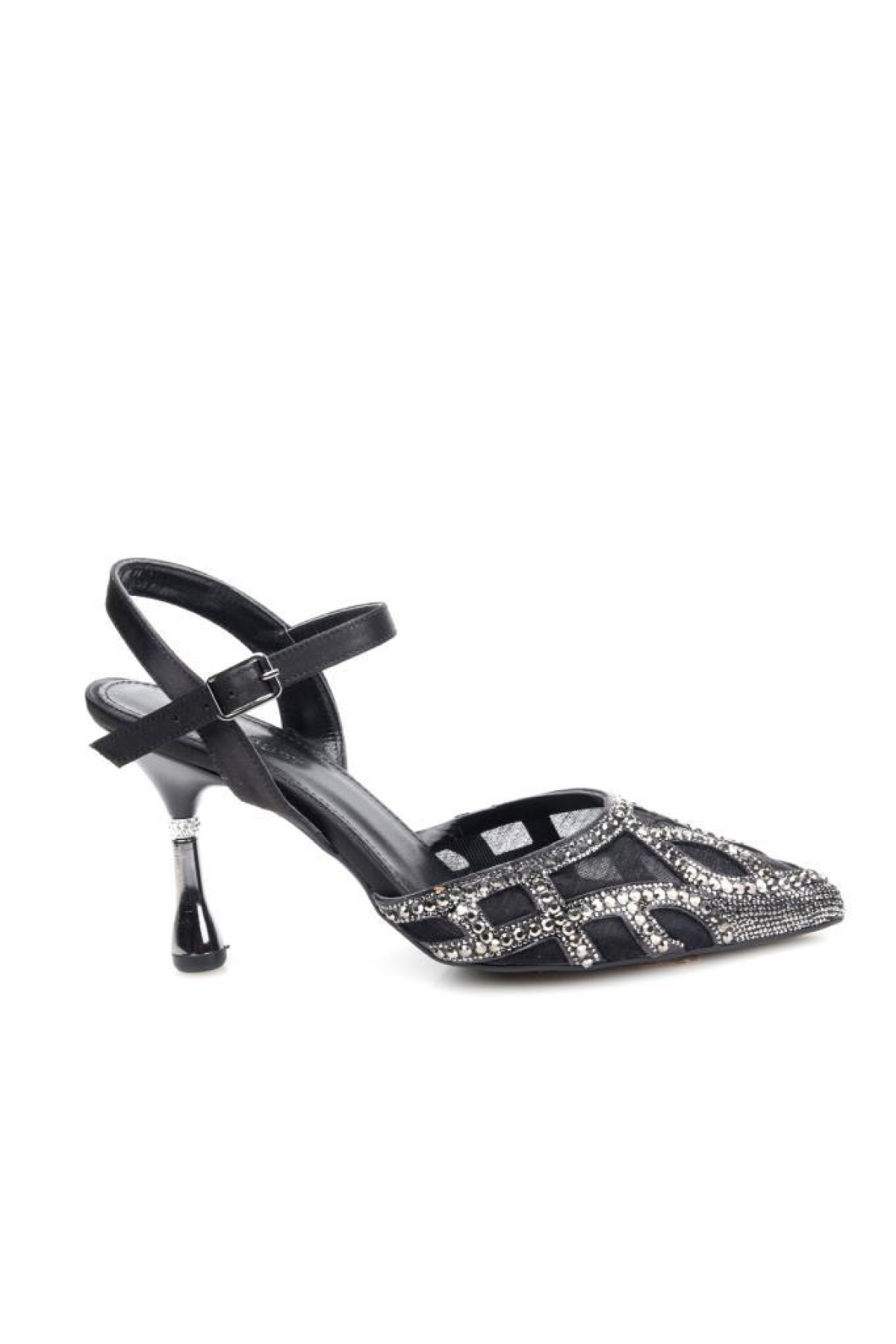 Pisagor Ps-33350 8,5 Cm Topuklu Kadın Taşlı Arkası Açık Stiletto Abiye Ayakkabı - Görsel 2