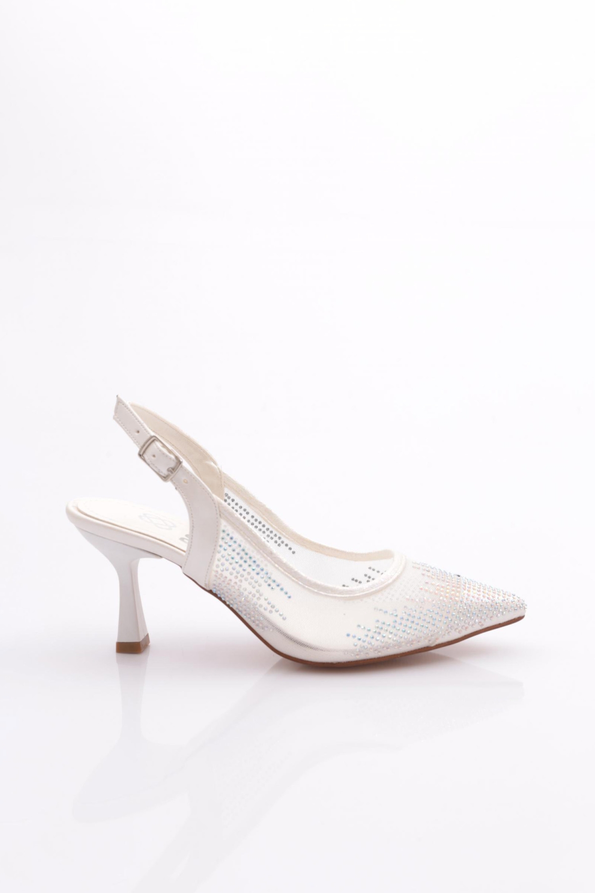 Dgn Dgn Beyaz K366 Kadin Arkadan Bağlamali Topuklu Ayakkabi Topuklu Ayakkabı | Flo Beyaz - 2. görsel