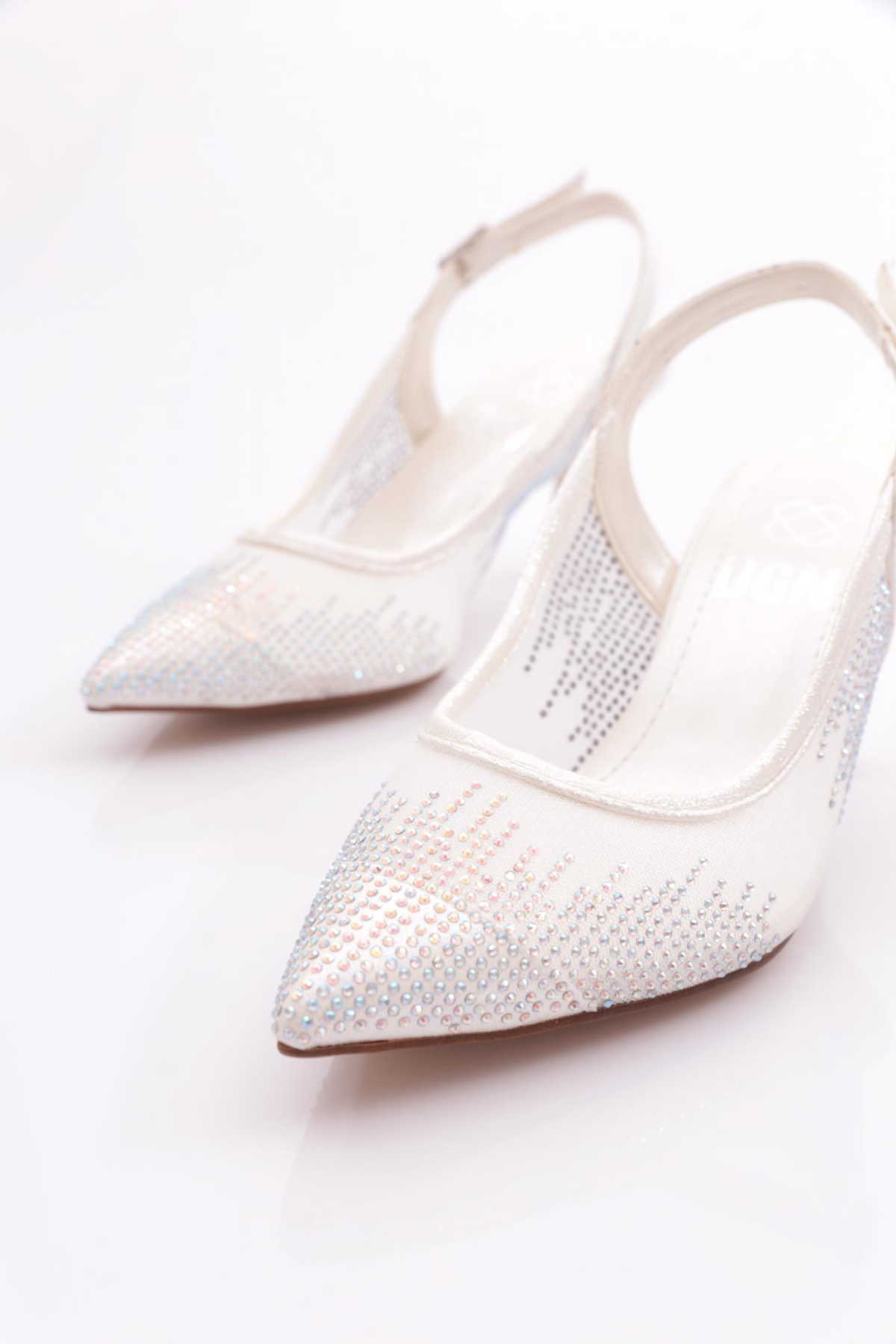 Dgn Dgn Beyaz K366 Kadin Arkadan Bağlamali Topuklu Ayakkabi Topuklu Ayakkabı | Flo Beyaz - 5. görsel