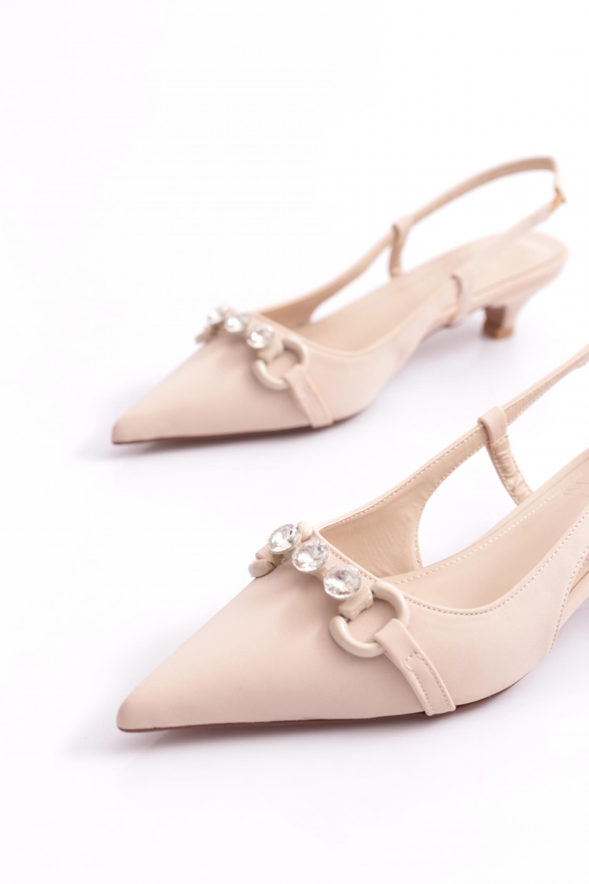 60100 Kadin Taş Şerit Süslemeli Topuklu Ayakkabi - Görsel 5
