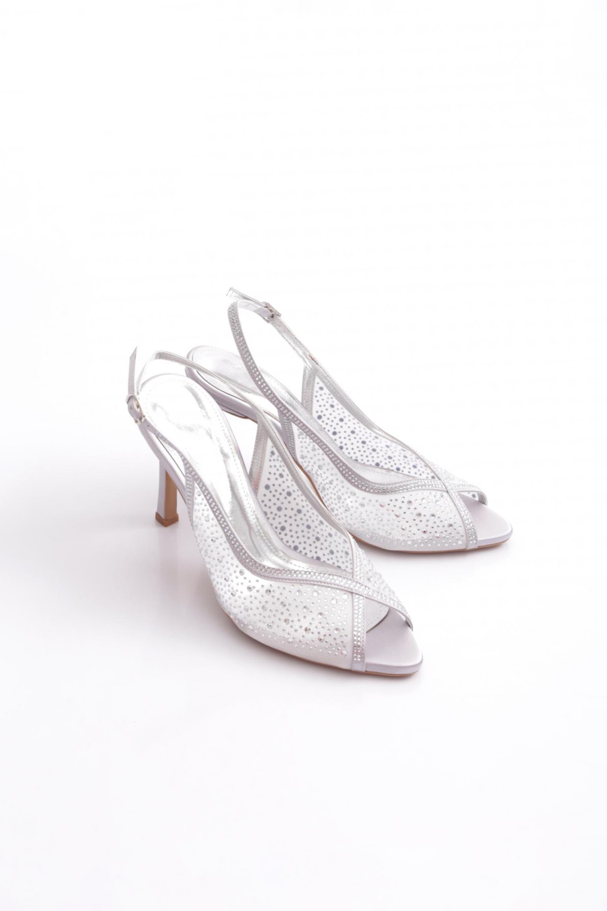 5752 Kadin Taşli Topuklu Ayakkabi - Görsel 3
