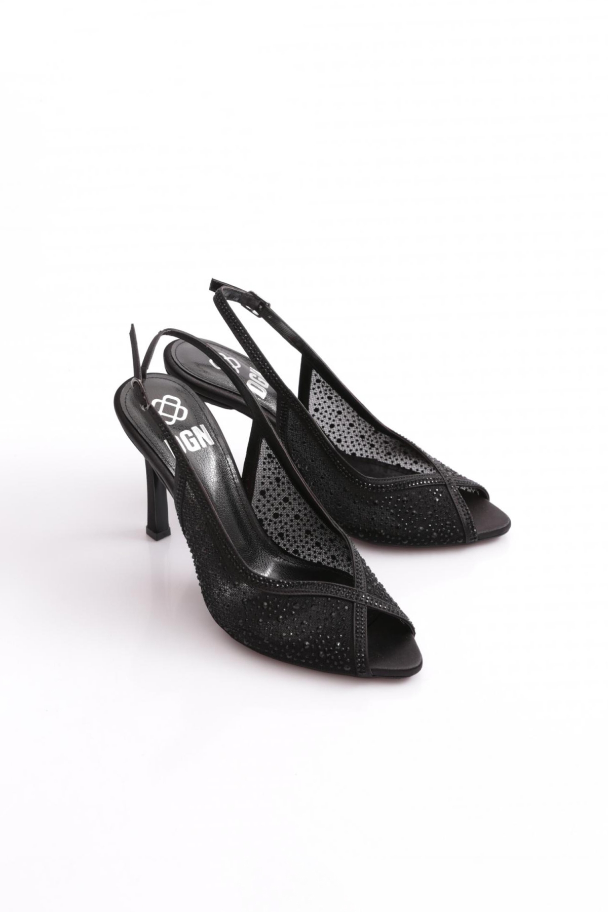 5752 Kadin Taşli Topuklu Ayakkabi - Görsel 3