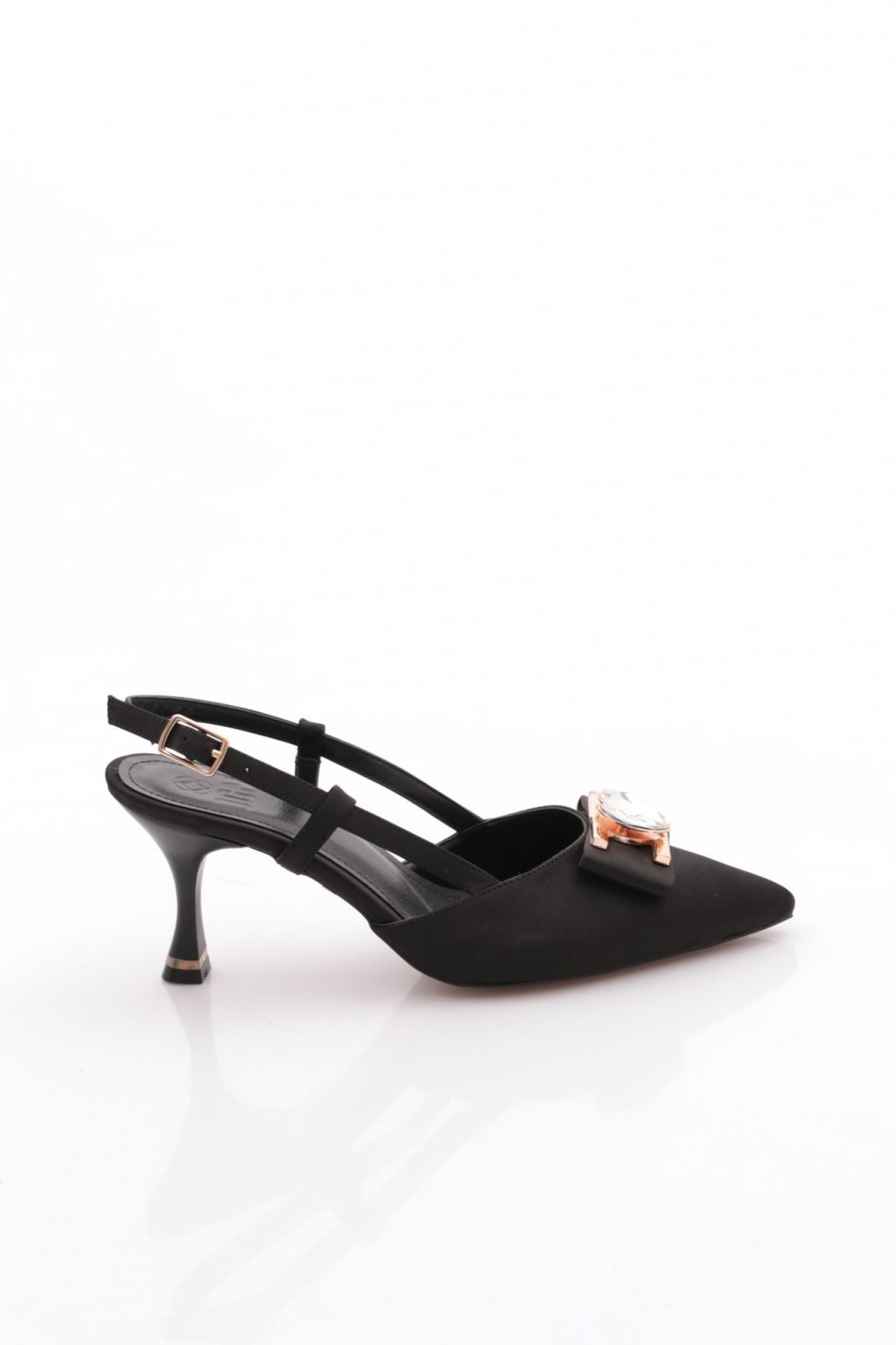 24209 Kadin Kalp Taş Süslemeli Topuklu Ayakkabi - Görsel 2