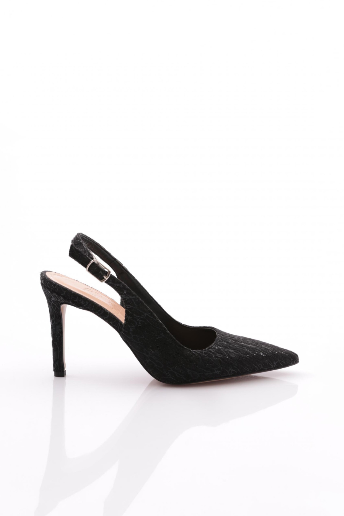 197 Kadin Arkasi Açik Sivri Burun Topuklu Ayakkabi - Görsel 2