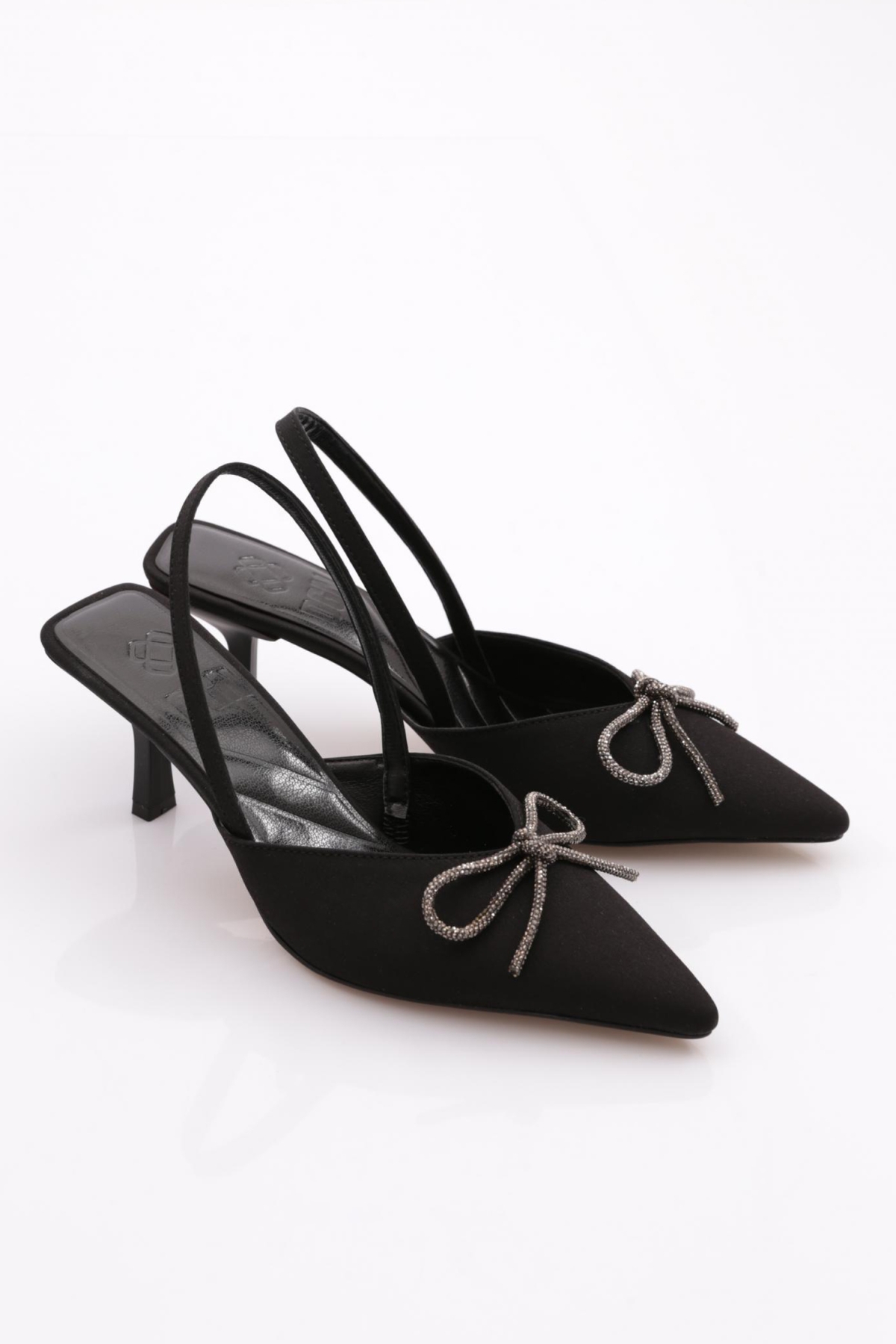 3986 Kadin Kurdela Desenli Topuklu Ayakkabi - Görsel 3