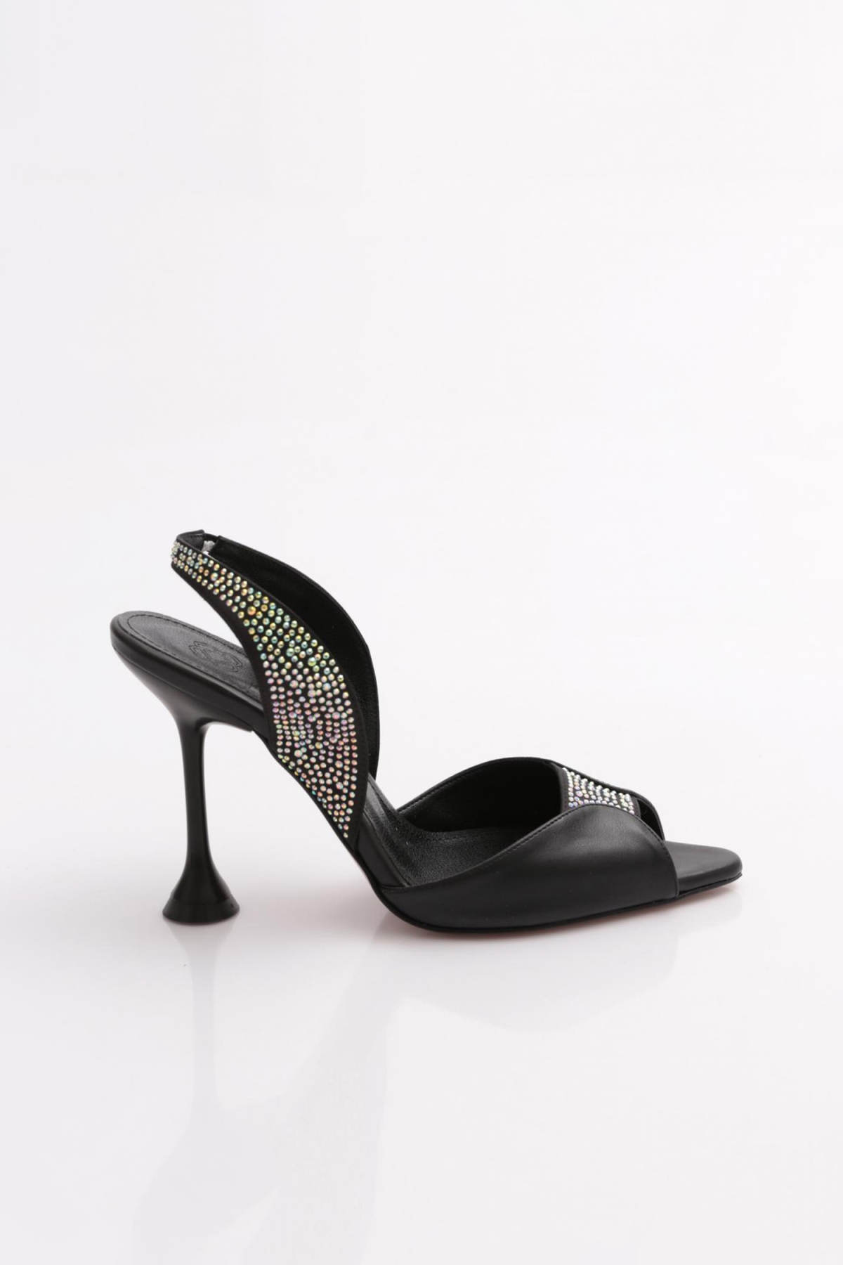 02 Kadin Silver Taşli Kadeh Topuklu Ayakkabi - Görsel 2