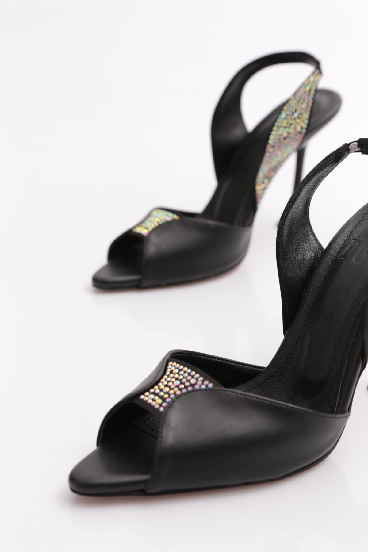 02 Kadin Silver Taşli Kadeh Topuklu Ayakkabi - Görsel 5