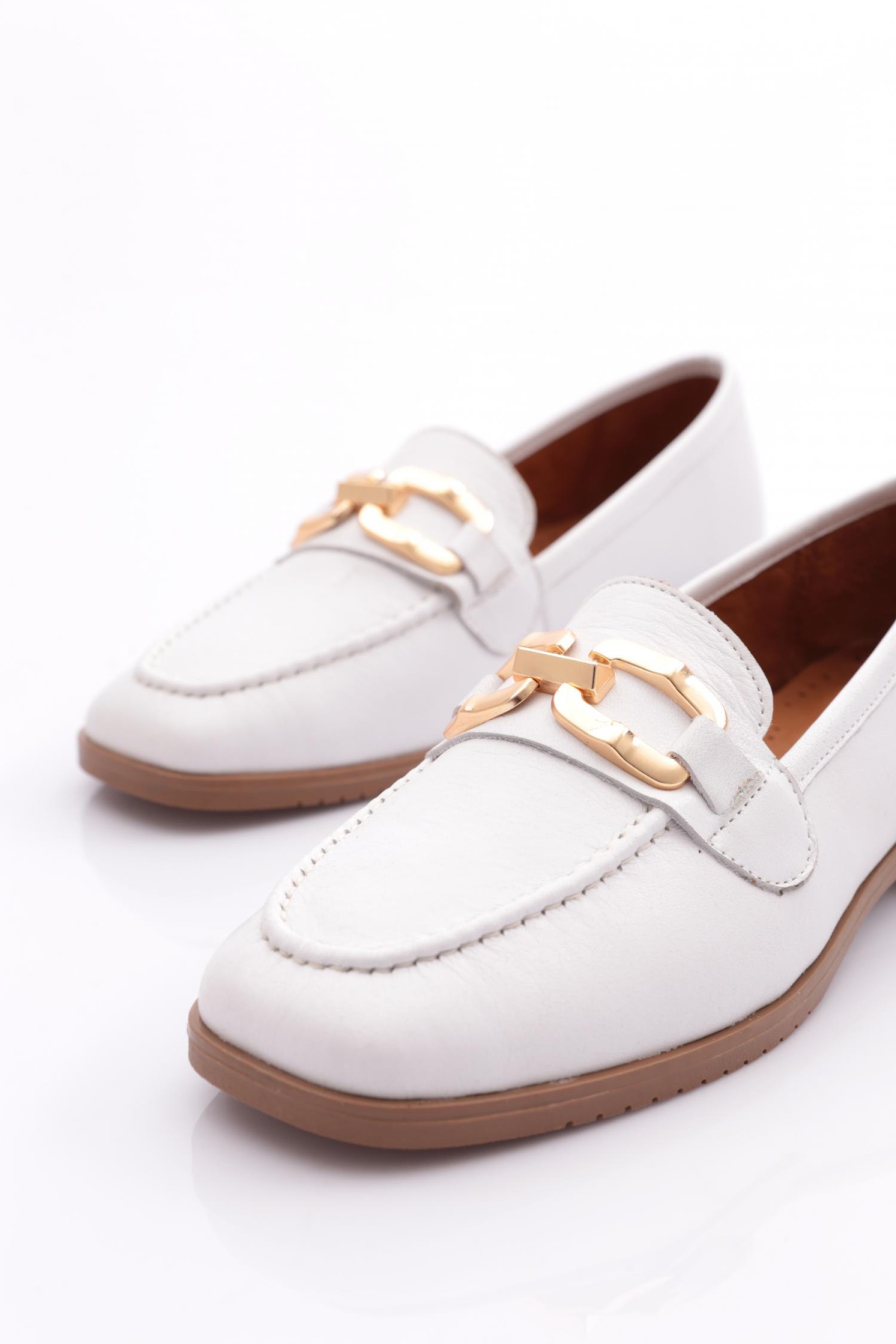 06 Kadin Dikiş Detayli Çiçek Süsleme Babet - Görsel 5