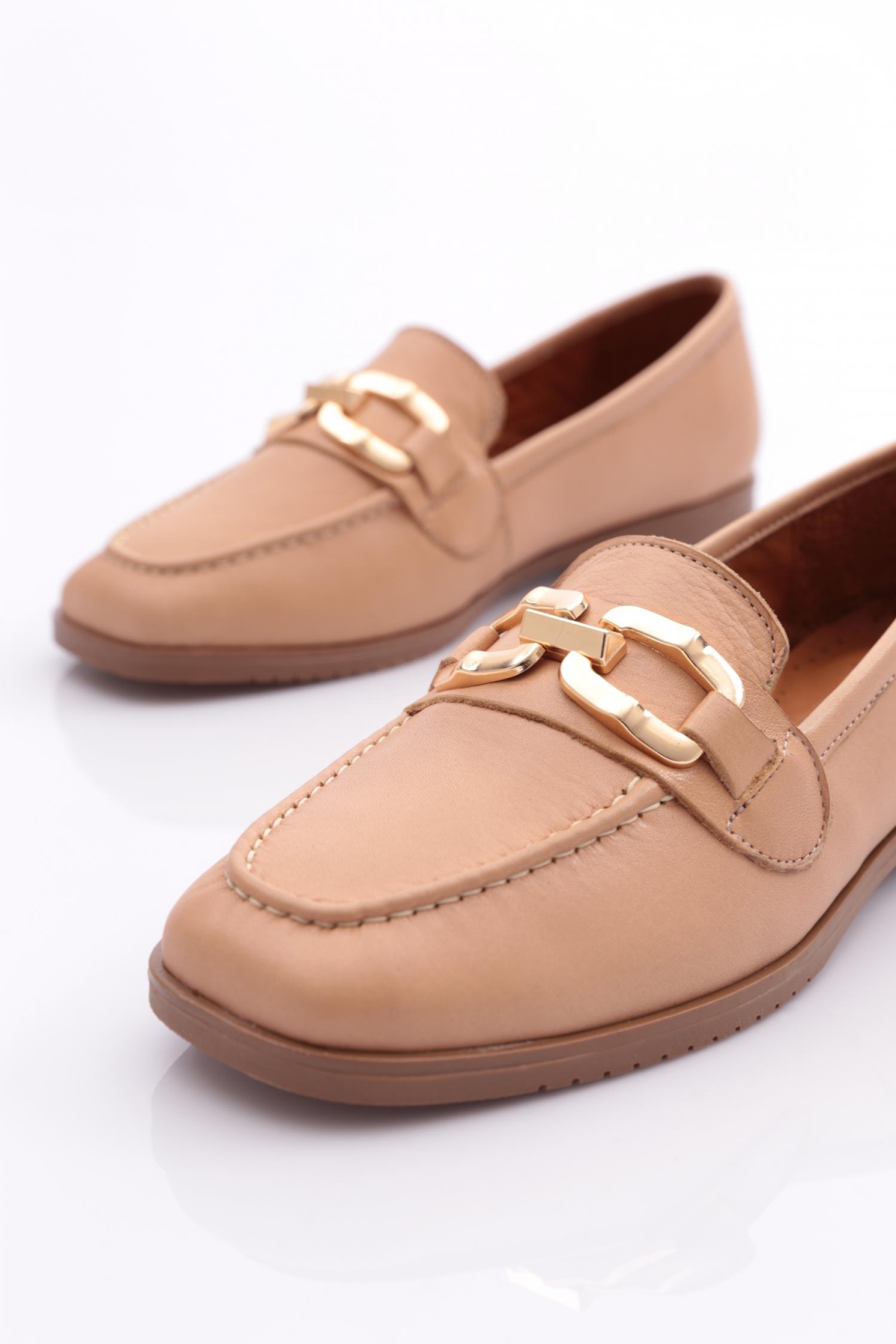 06 Kadin Dikiş Detayli Çiçek Süsleme Babet - Görsel 5