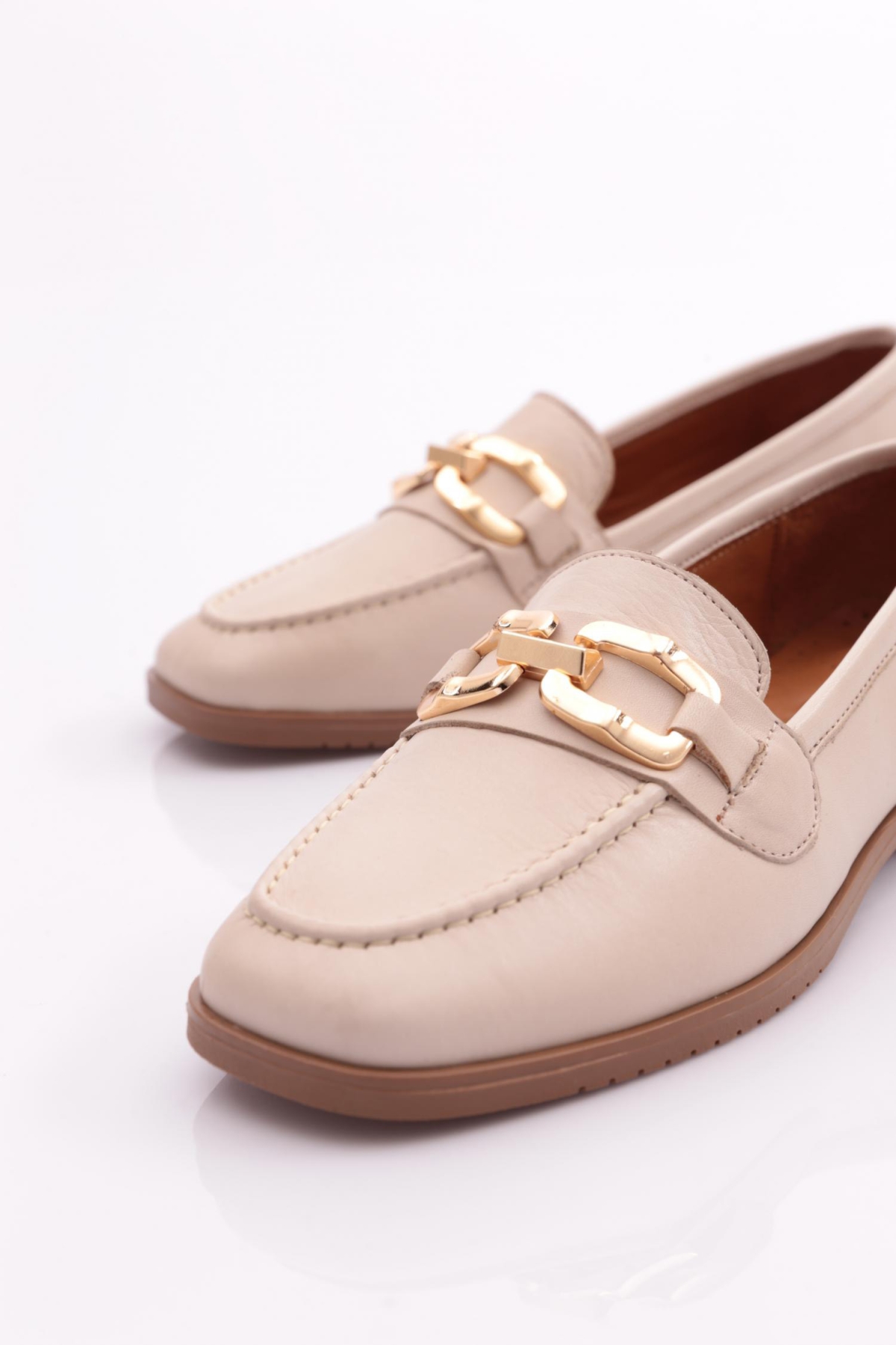 06 Kadin Dikiş Detayli Çiçek Süsleme Babet - Görsel 5