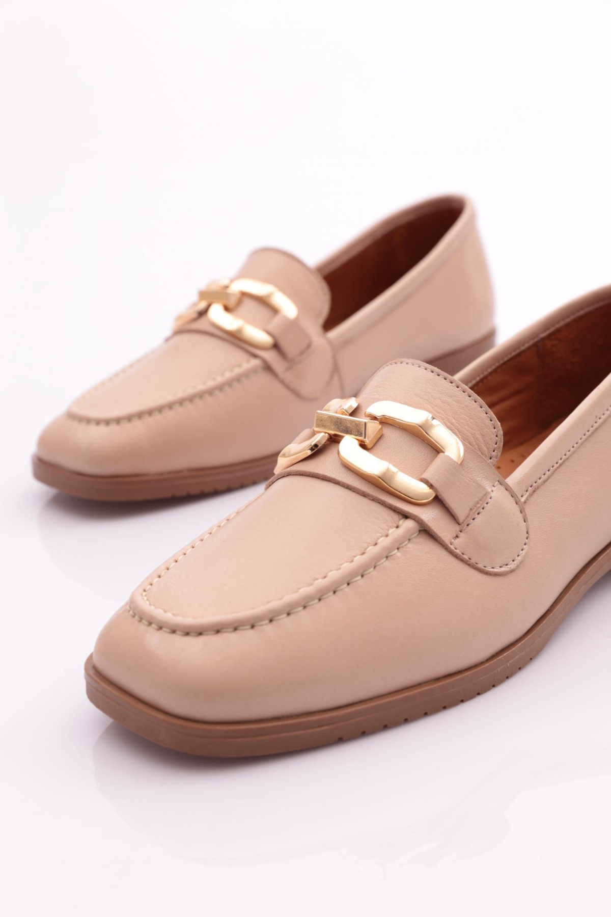 06 Kadin Dikiş Detayli Çiçek Süsleme Babet - Görsel 5