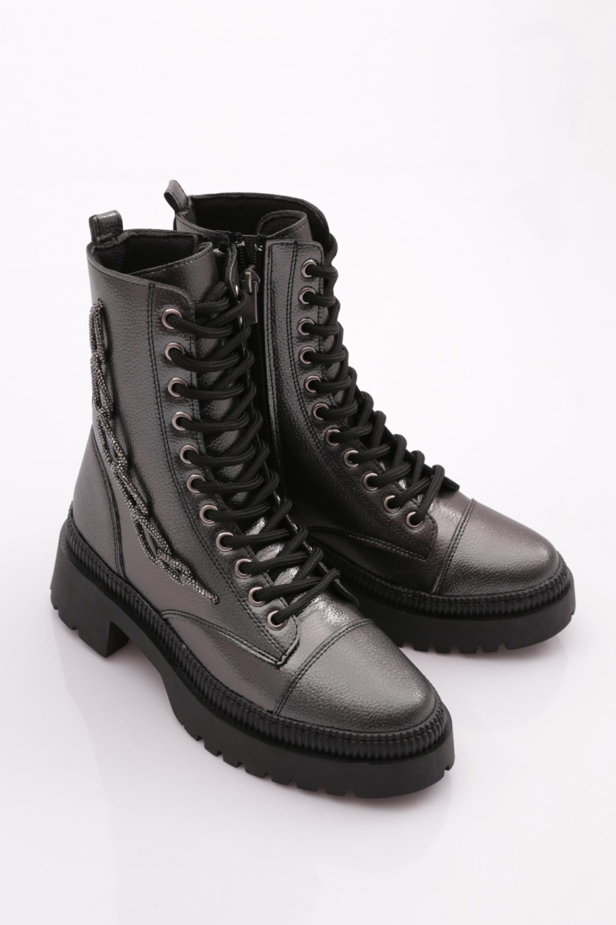 K9050 Kadin Bağcikli Yani Fermuarli Bot - Görsel 3