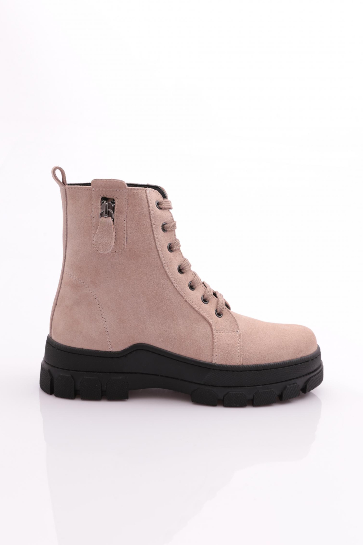 057001 Kadin Fermuar Detayli Bağcikli Bot - Görsel 2