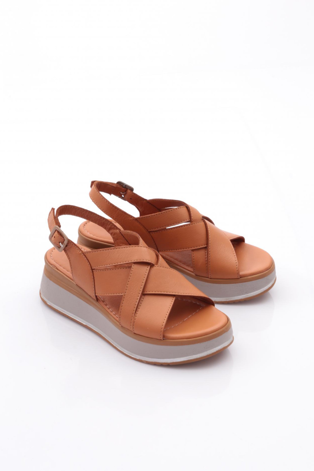 650-22229 Kadin Kalin Taban Sandalet - Görsel 3