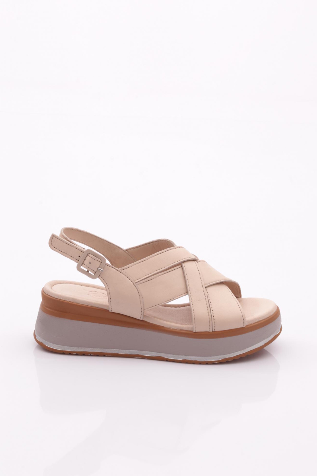 650-22229 Kadin Kalin Taban Sandalet - Görsel 2