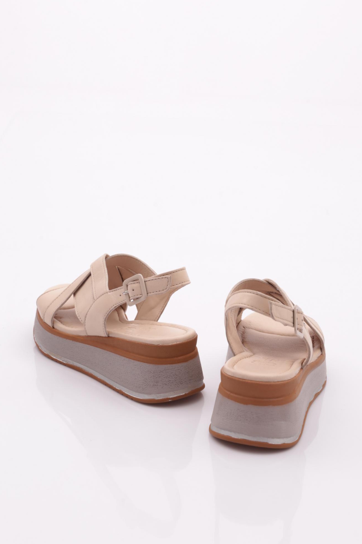 650-22229 Kadin Kalin Taban Sandalet - Görsel 4