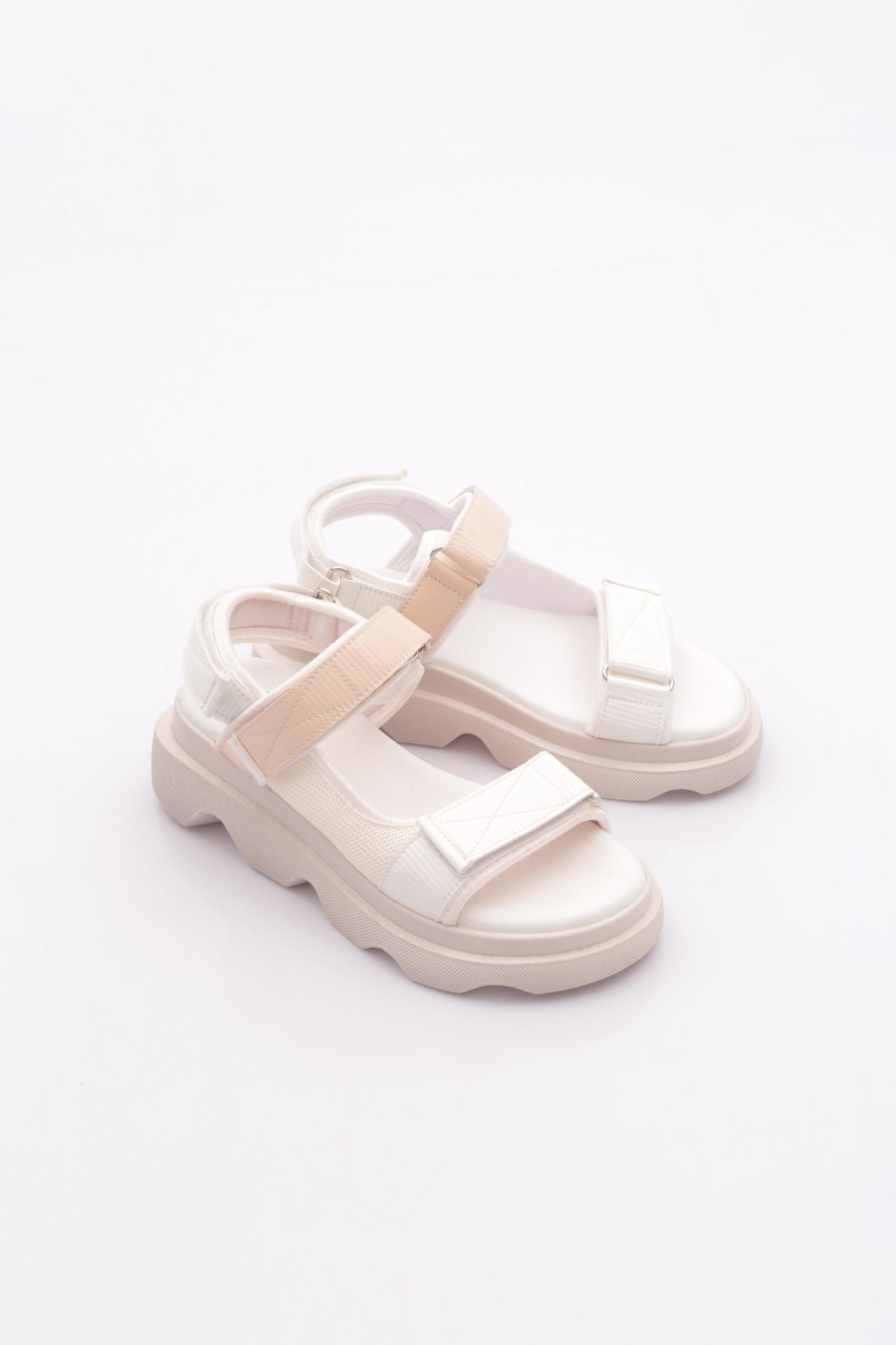 3527 Kadin Leopar Desenli Kalin Taban Sandalet - Görsel 3