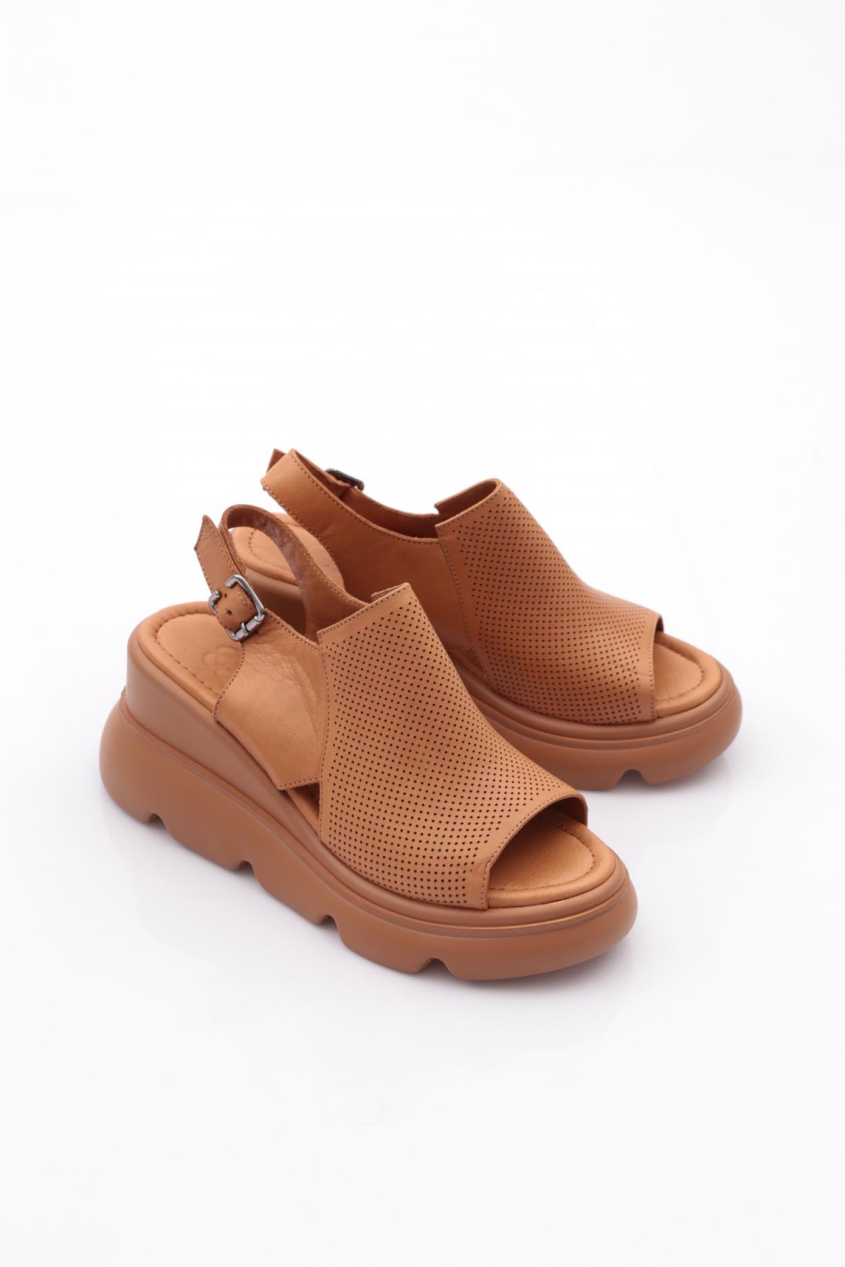 201-10765 Kadin Kalin Taban Sandalet - Görsel 3