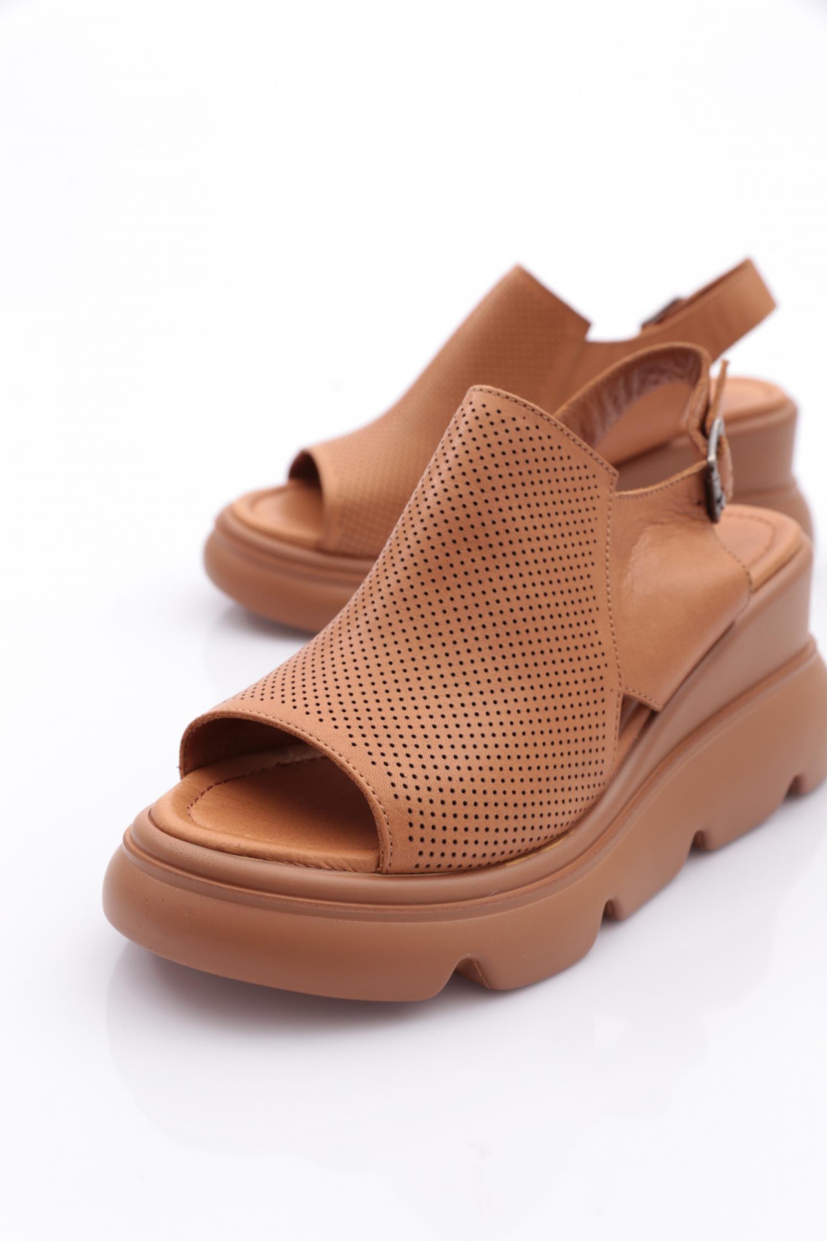 201-10765 Kadin Kalin Taban Sandalet - Görsel 5