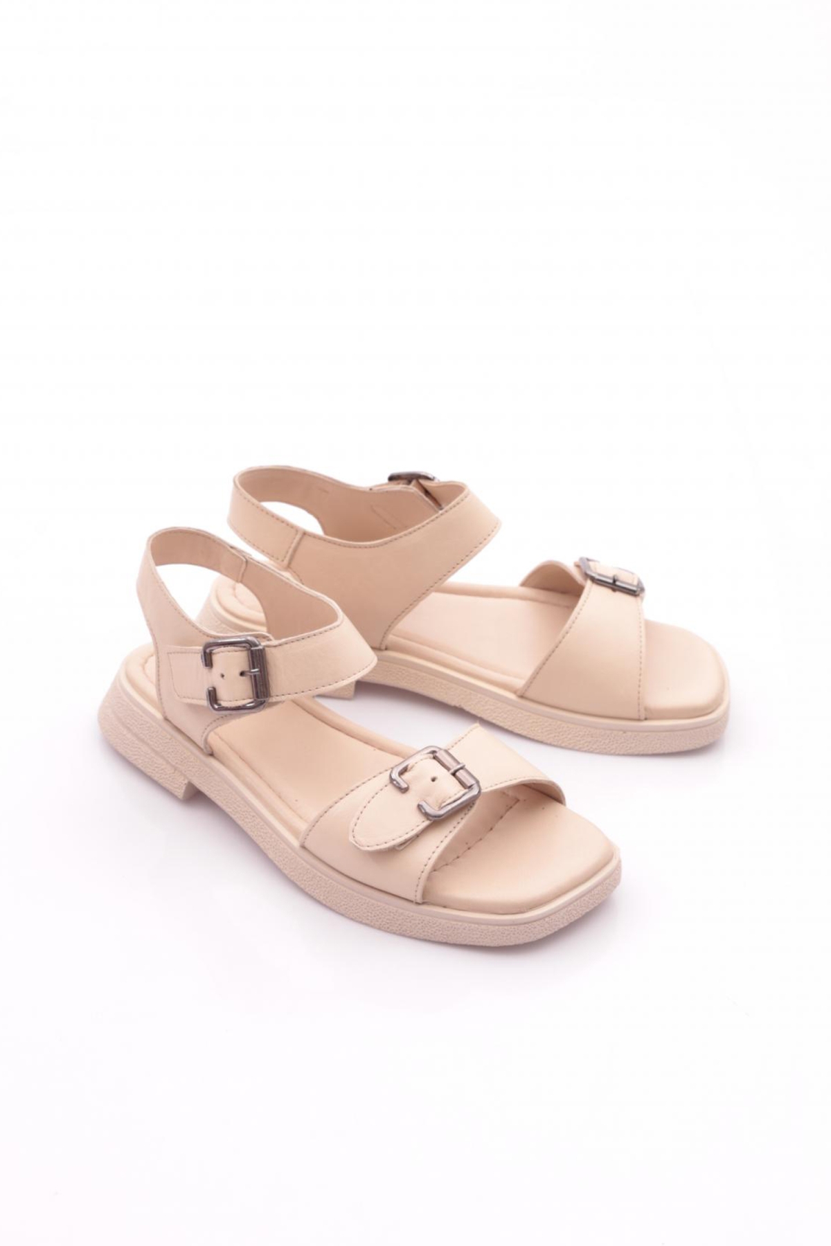 5150-3656 Kadin Kemer Detayli Sandalaet - Görsel 3