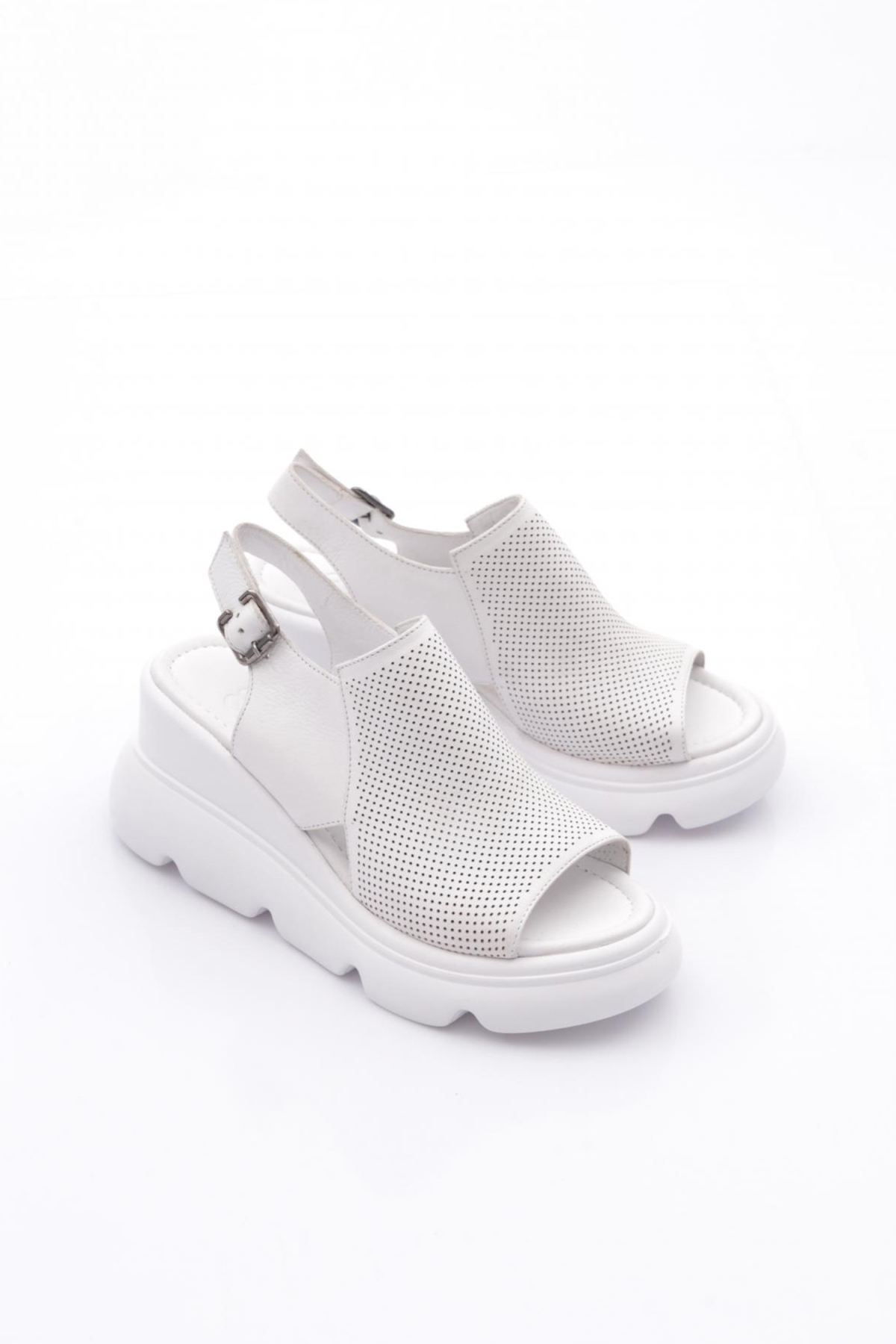 201-10765 Kadin Kalin Taban Sandalet - Görsel 3