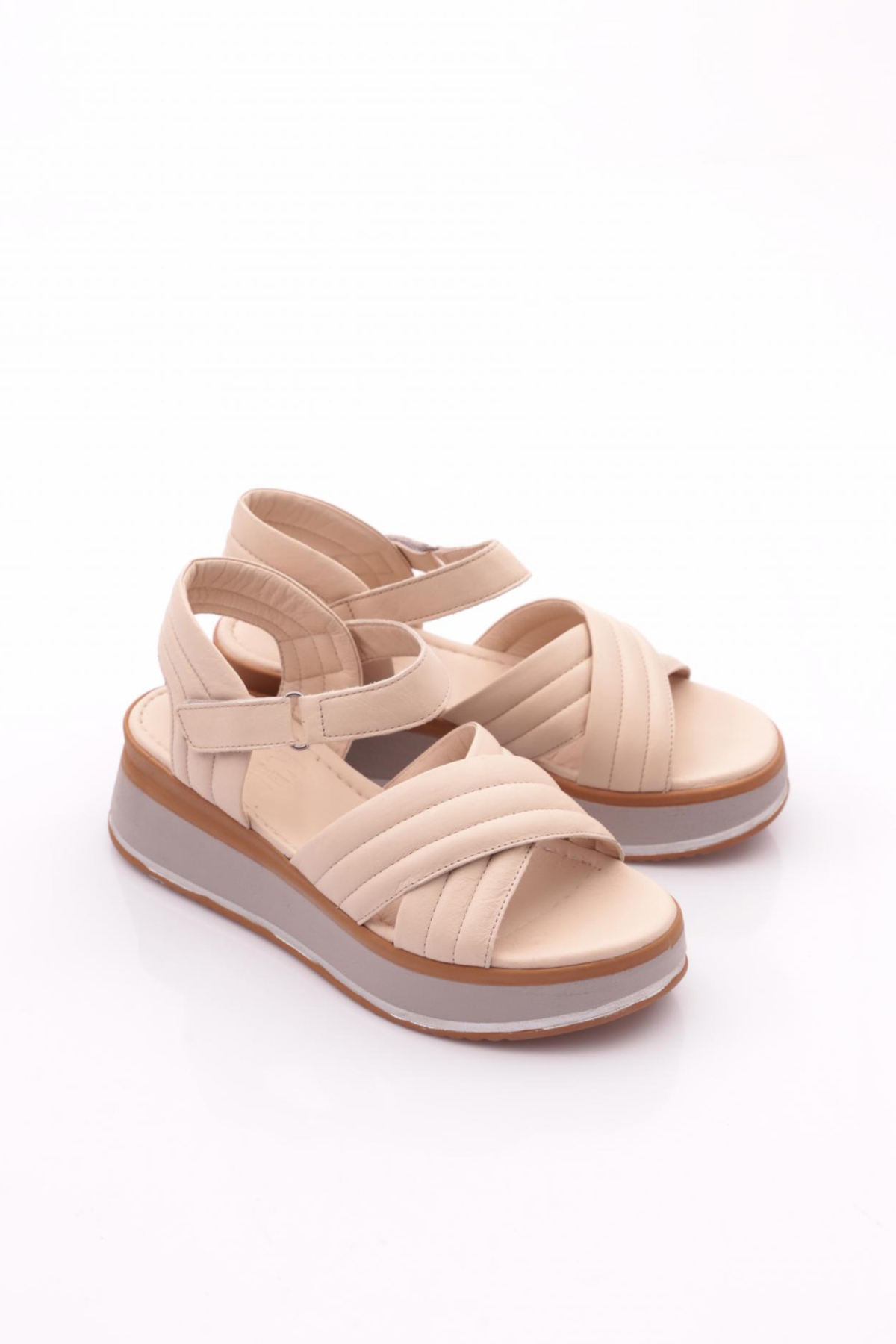 1230-22229 Kadin Çapraz Bantli Sandalet - Görsel 3