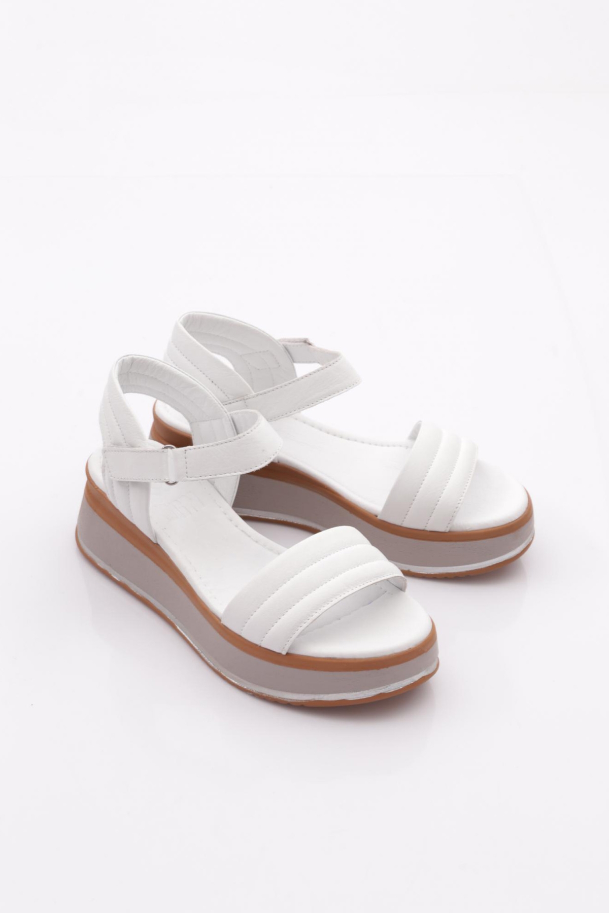 1220-22229 Kadin Çapraz Bantli Sandalet - Görsel 3