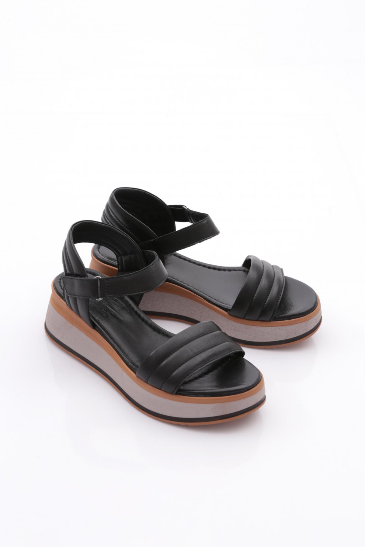 1220-22229 Kadin Çapraz Bantli Sandalet - Görsel 3