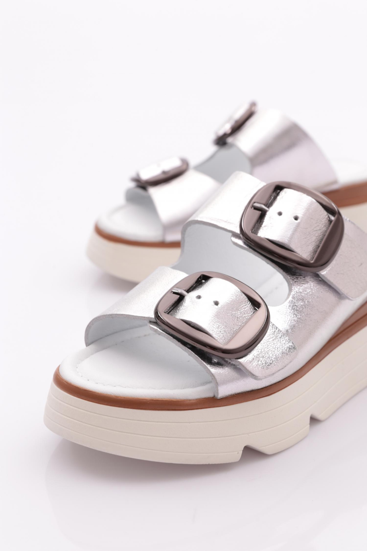 Dgn Dgn Gümüş 388-25276 Kadin Kalin Taban Terlik Sandalet & Terlik | Flo Gümüş - 5. görsel