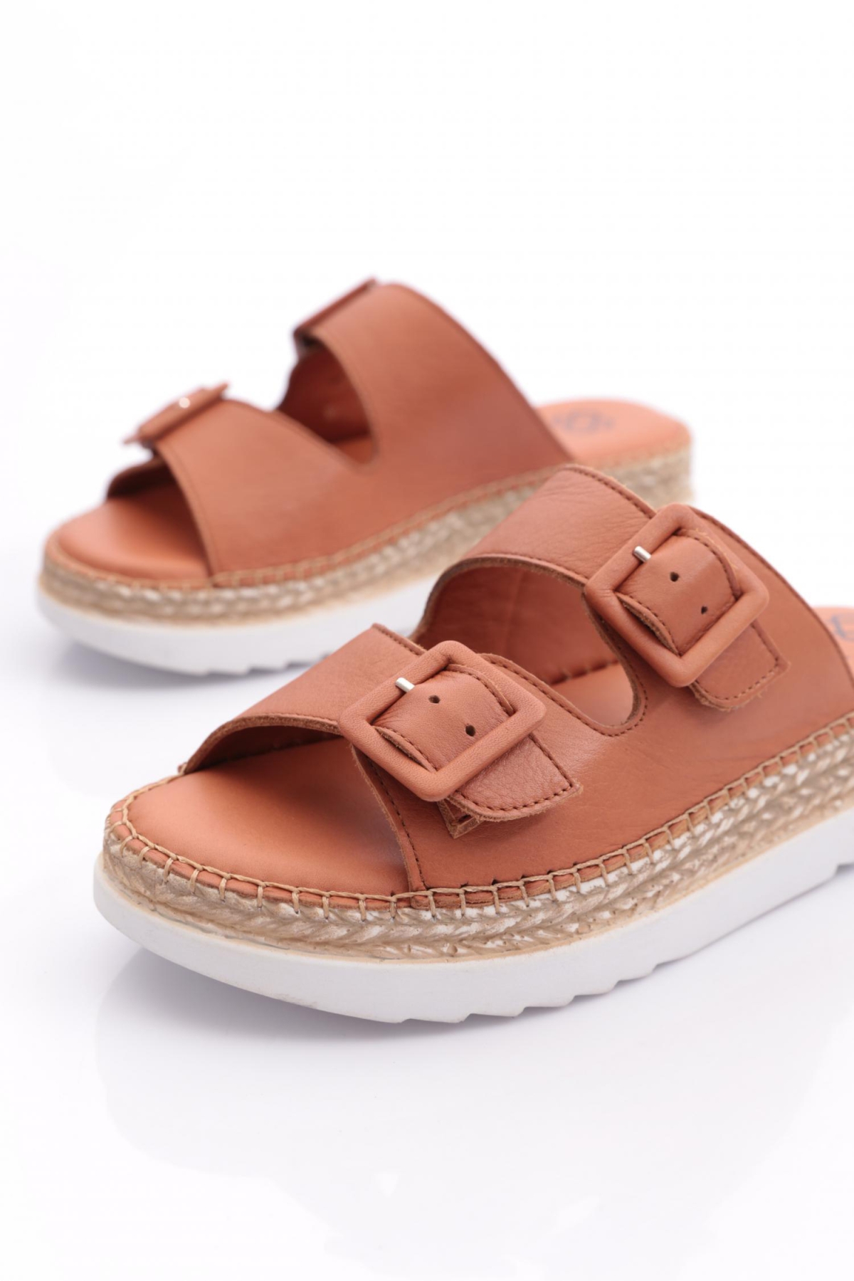 2039 Kadin Üstü Kemer Detayli Ayarlanabilir Terlik - Görsel 5