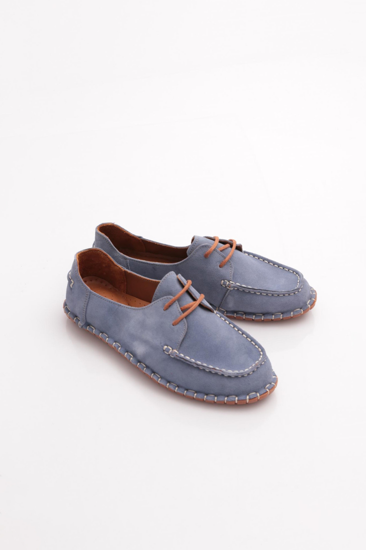 602 Kadin Dikiş Detayli Önden Bağcikli Makosen Ayakkabi - Görsel 3