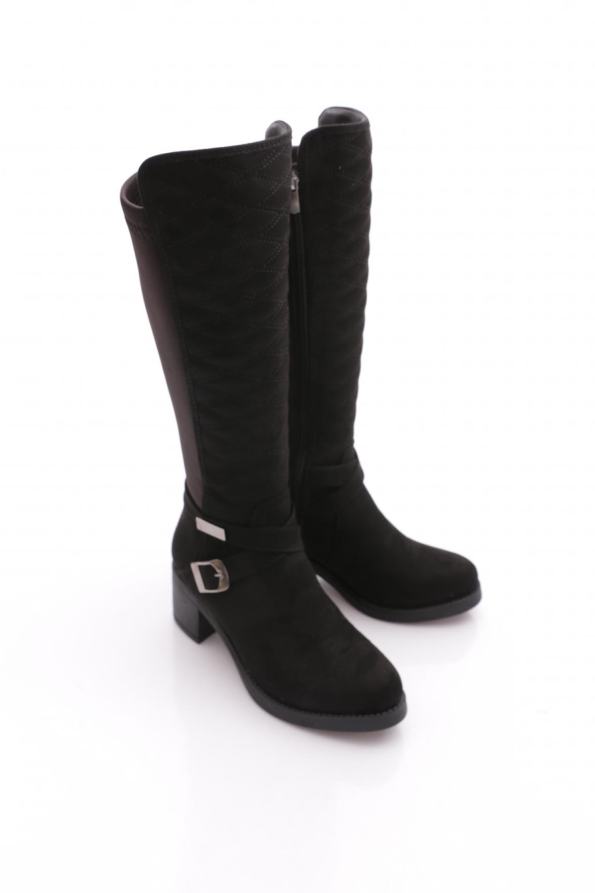 715 Kadin Kemer Detayli Topuklu Çizme - Görsel 3