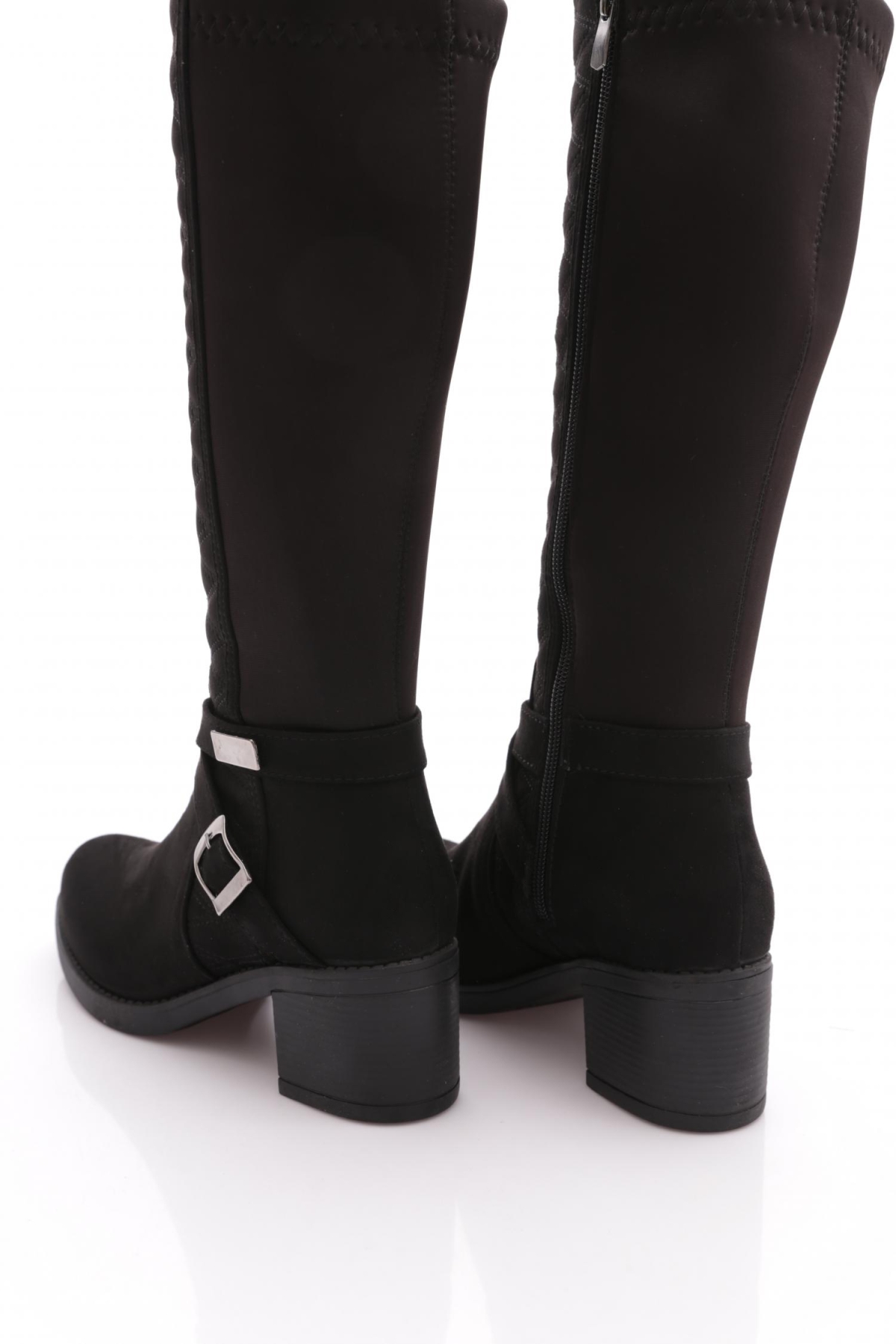 715 Kadin Kemer Detayli Topuklu Çizme - Görsel 4