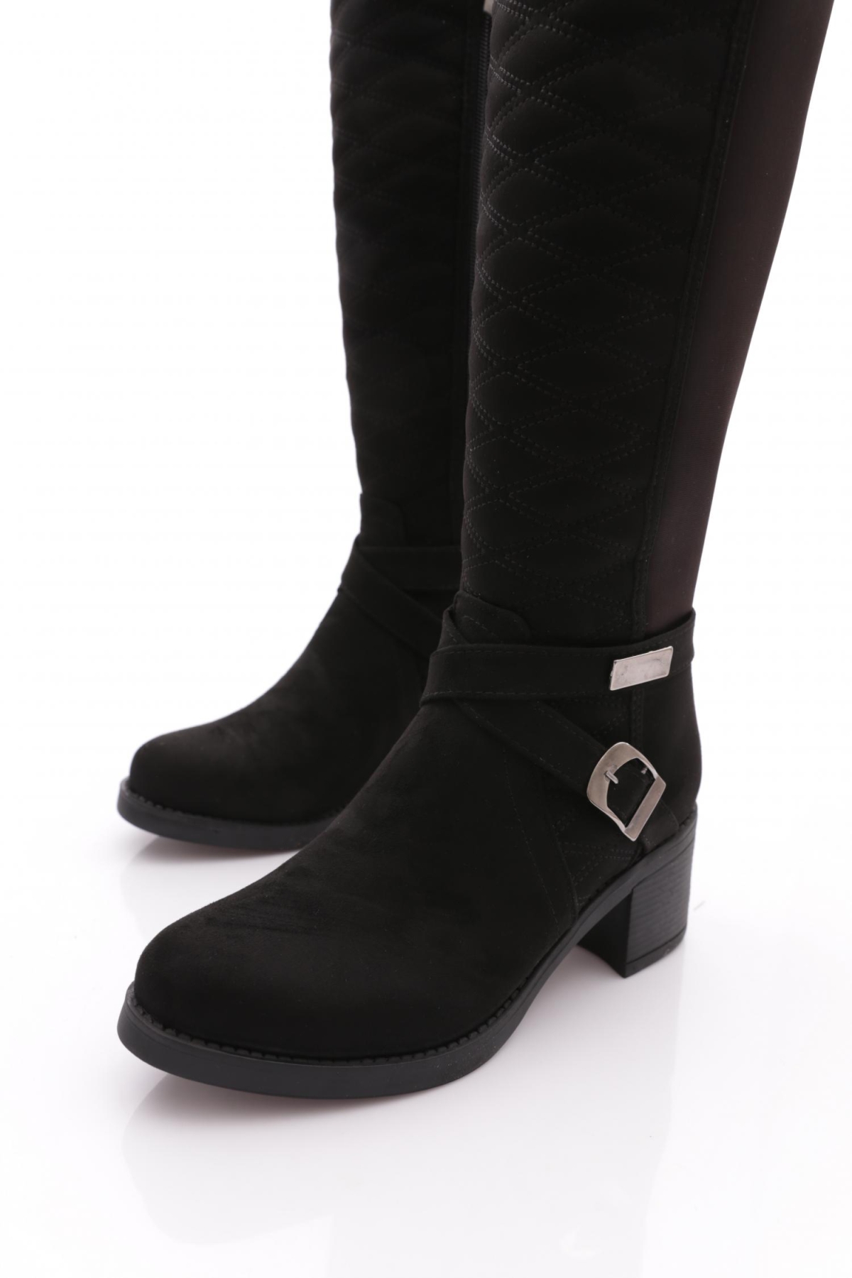 715 Kadin Kemer Detayli Topuklu Çizme - Görsel 5