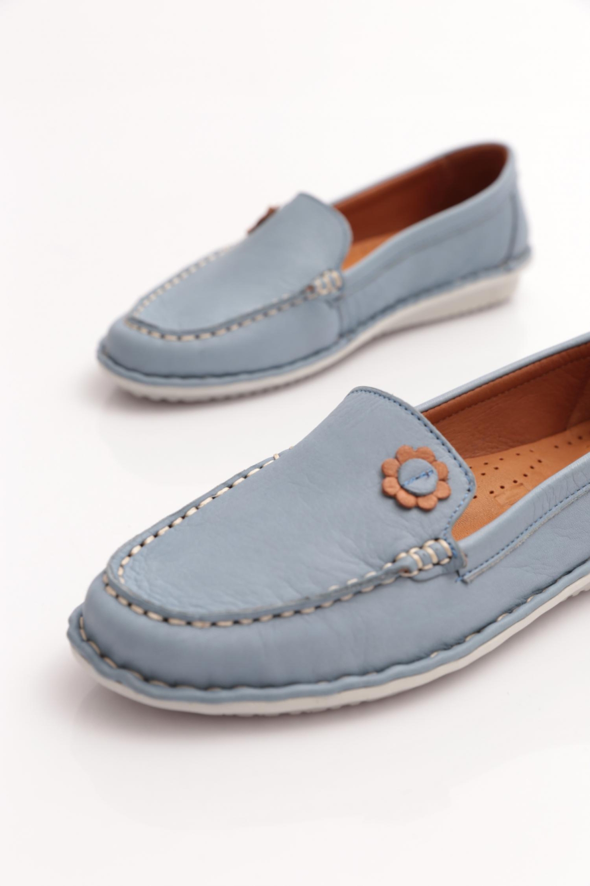 E220 Kadin Çiçek Desenli Loafer Ayakkabi - Görsel 5