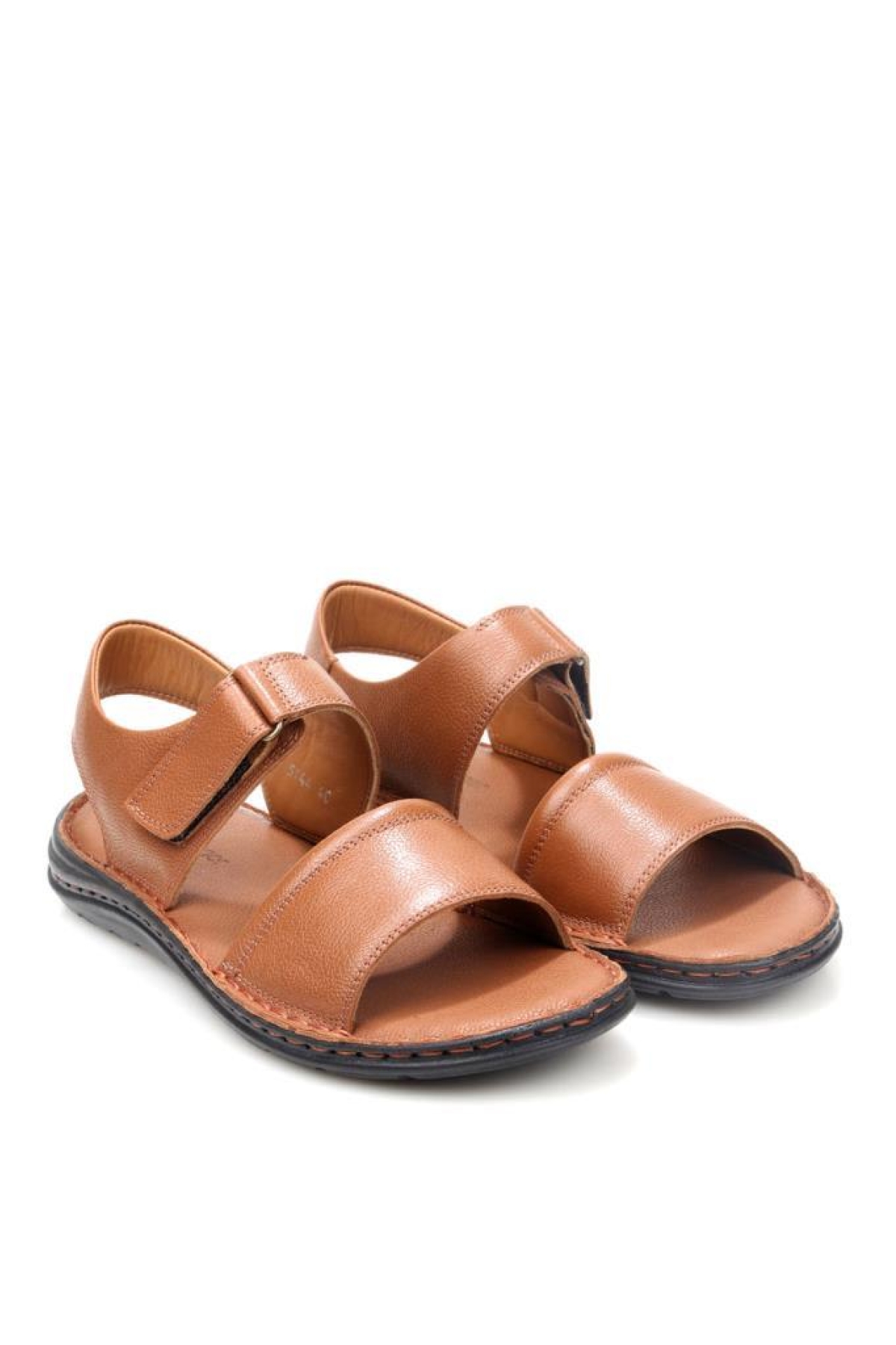 Pisagor PS-33550 Ortopedik Erkek Masaj Tabanlı Hakiki Deri Sandalet Terlik - Görsel 3