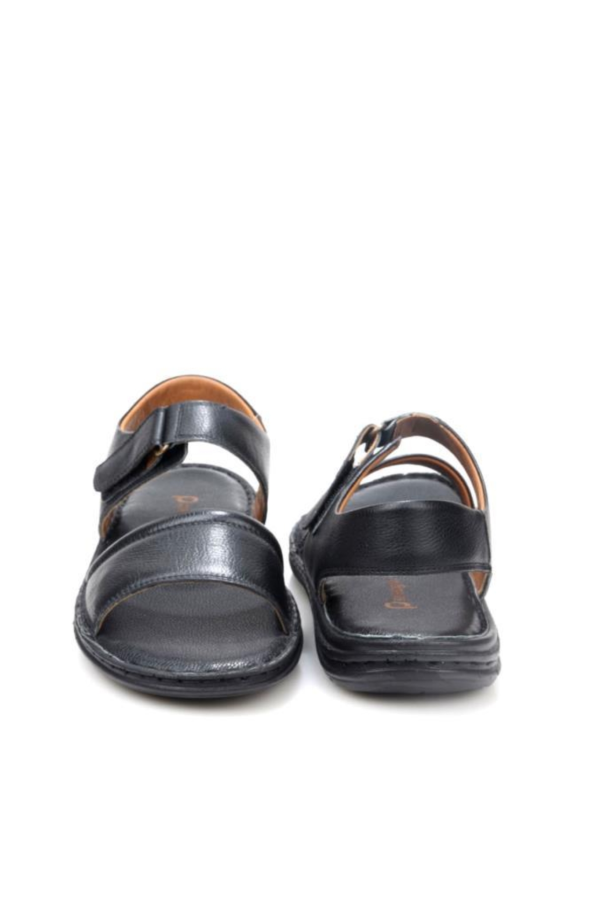 Pisagor PS-33550 Ortopedik Erkek Masaj Tabanlı Hakiki Deri Sandalet Terlik - Görsel 5