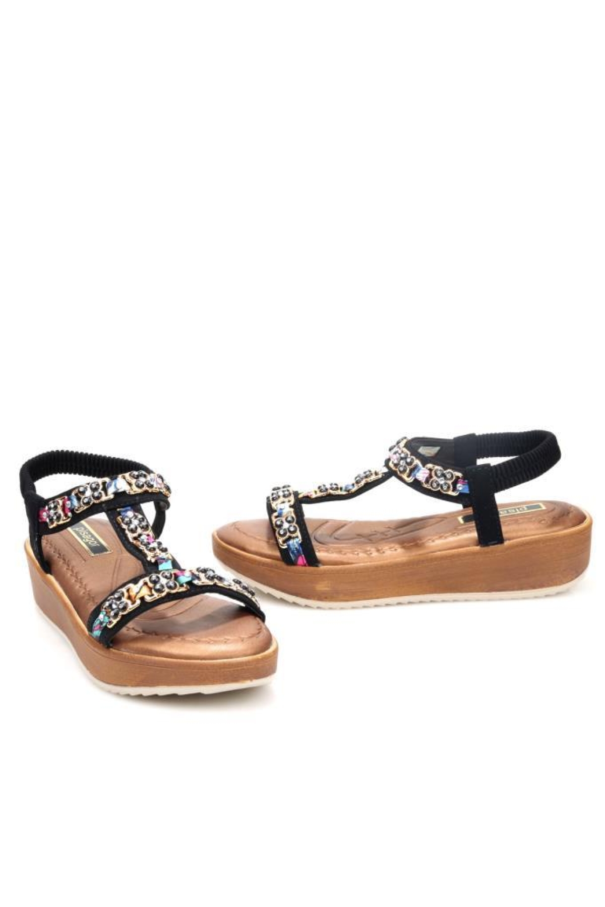 Pisagor 31350 Ortopedik Kadın Günlük Taşlı Sandalet - Görsel 4