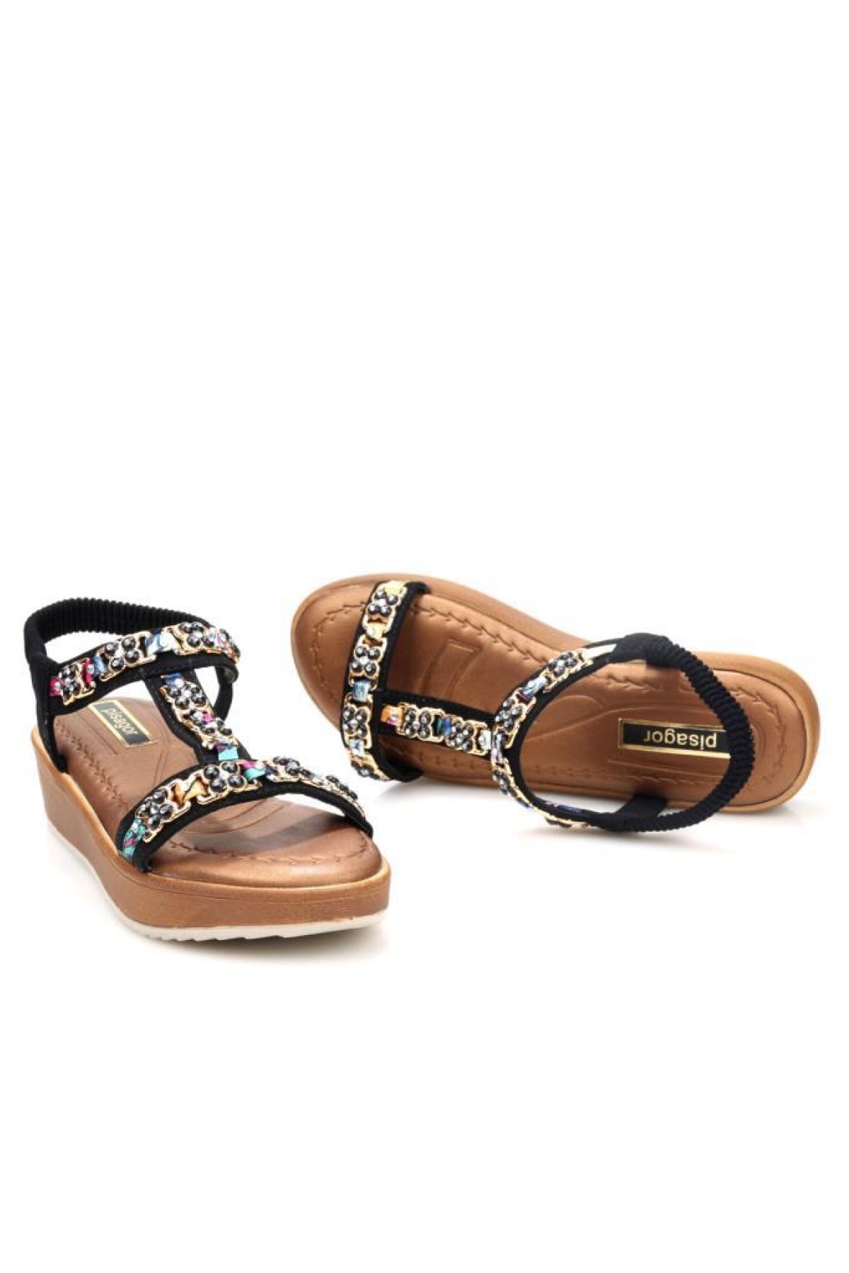 Pisagor 31350 Ortopedik Kadın Günlük Taşlı Sandalet - Görsel 5