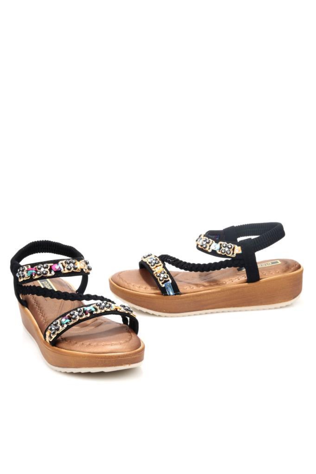 Pisagor 31340 Ortopedik Kadın Günlük Taşlı Sandalet - Görsel 4