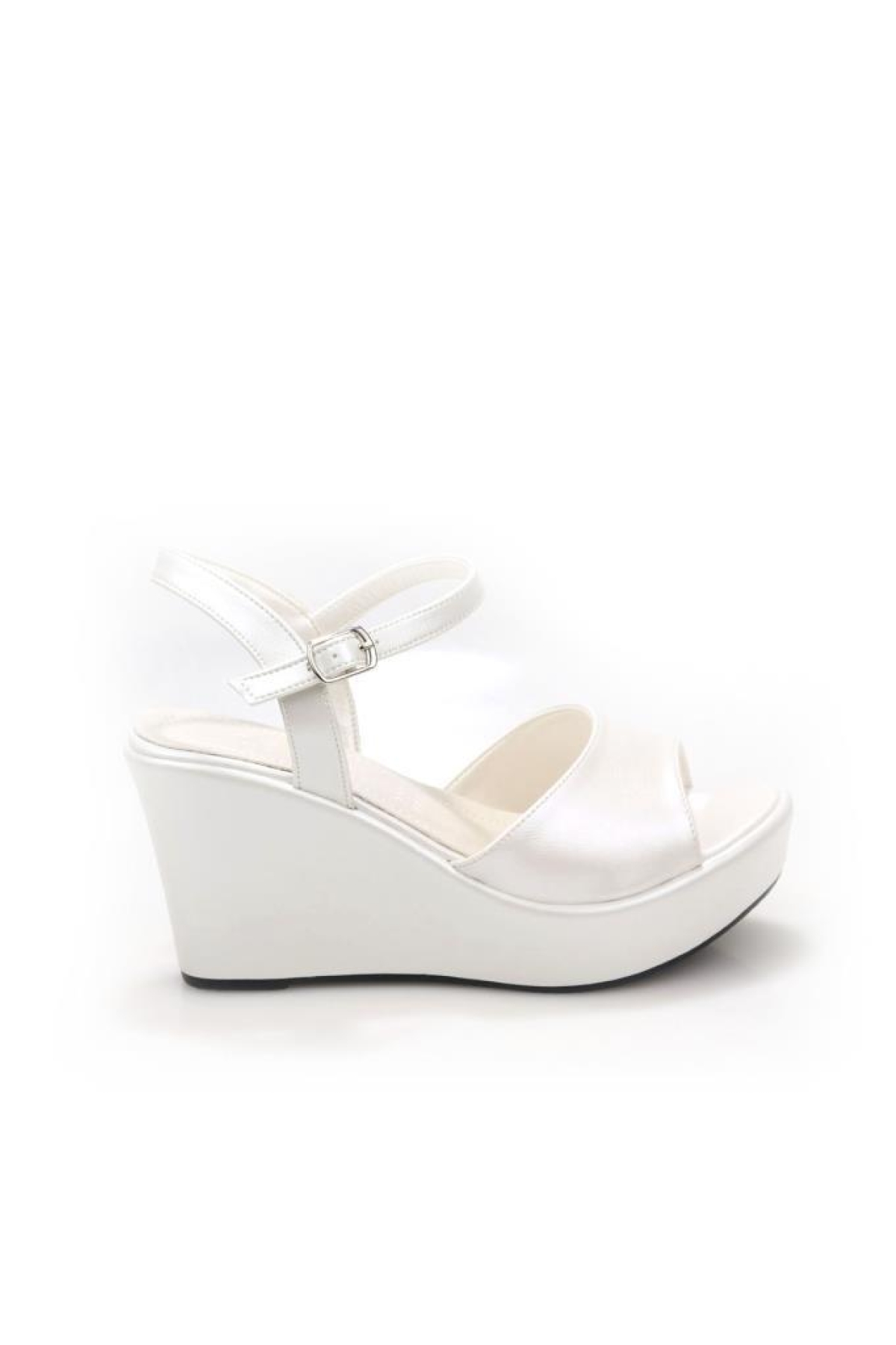 Lgzz 03147 Kadın Dolgu Taban Gelin Nikah Düğün Sandalet Ayakkabı - Görsel 2