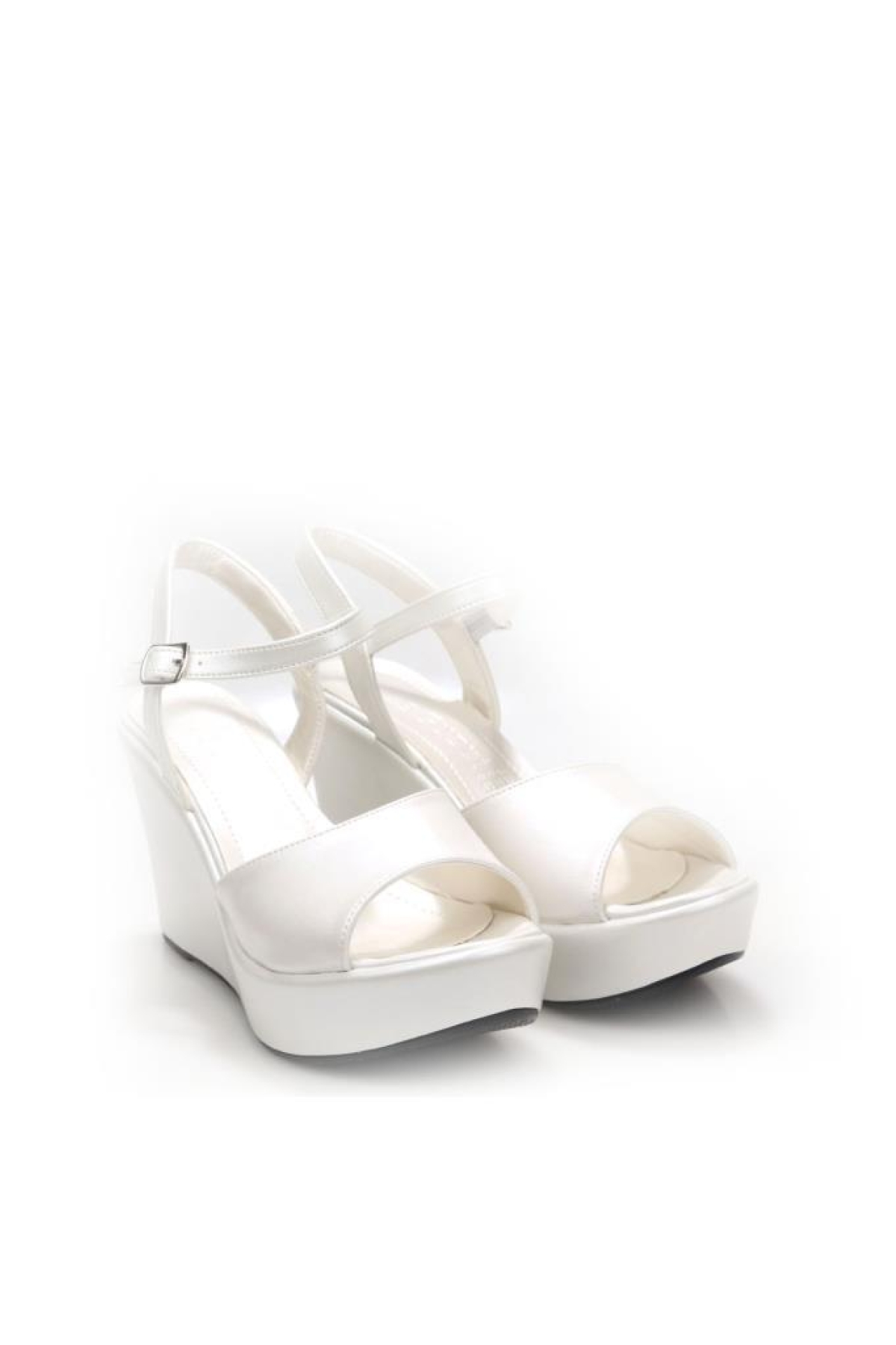 Lgzz 03147 Kadın Dolgu Taban Gelin Nikah Düğün Sandalet Ayakkabı - Görsel 3