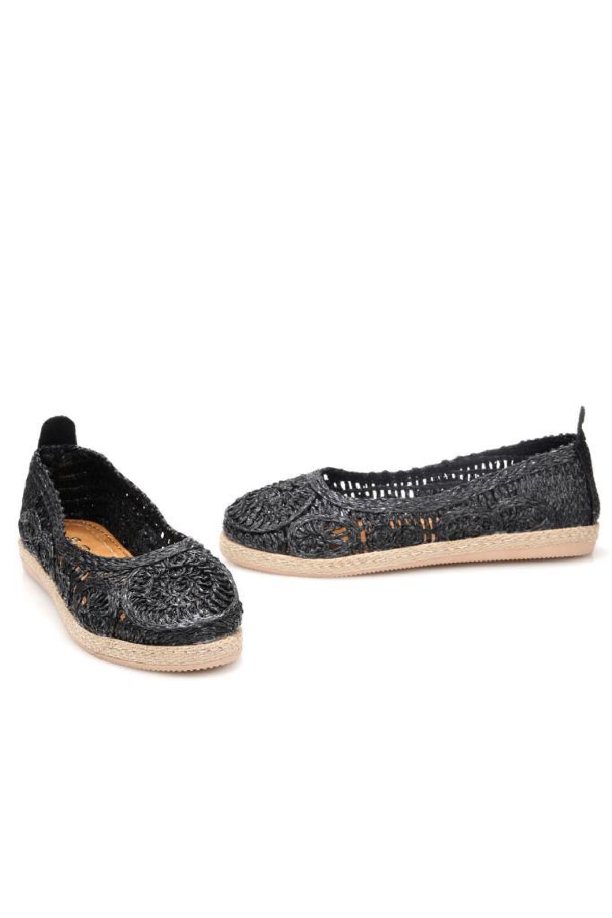 Sprs 03320 Kadın Örgü Detaylı Günlük Babet - Görsel 4