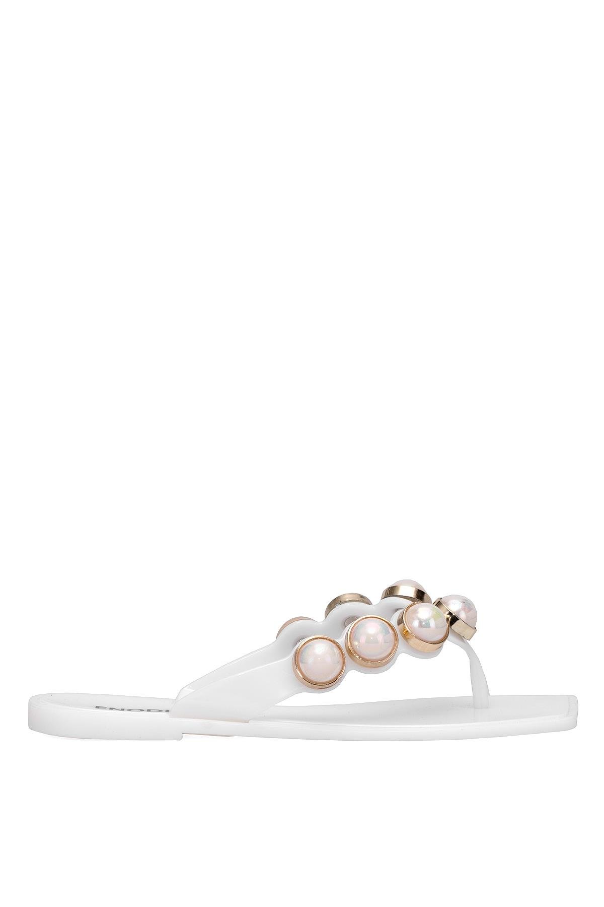 Elit KDRJ001-1 Kadın Parmak Arası Terlik Beyaz - Görsel 2