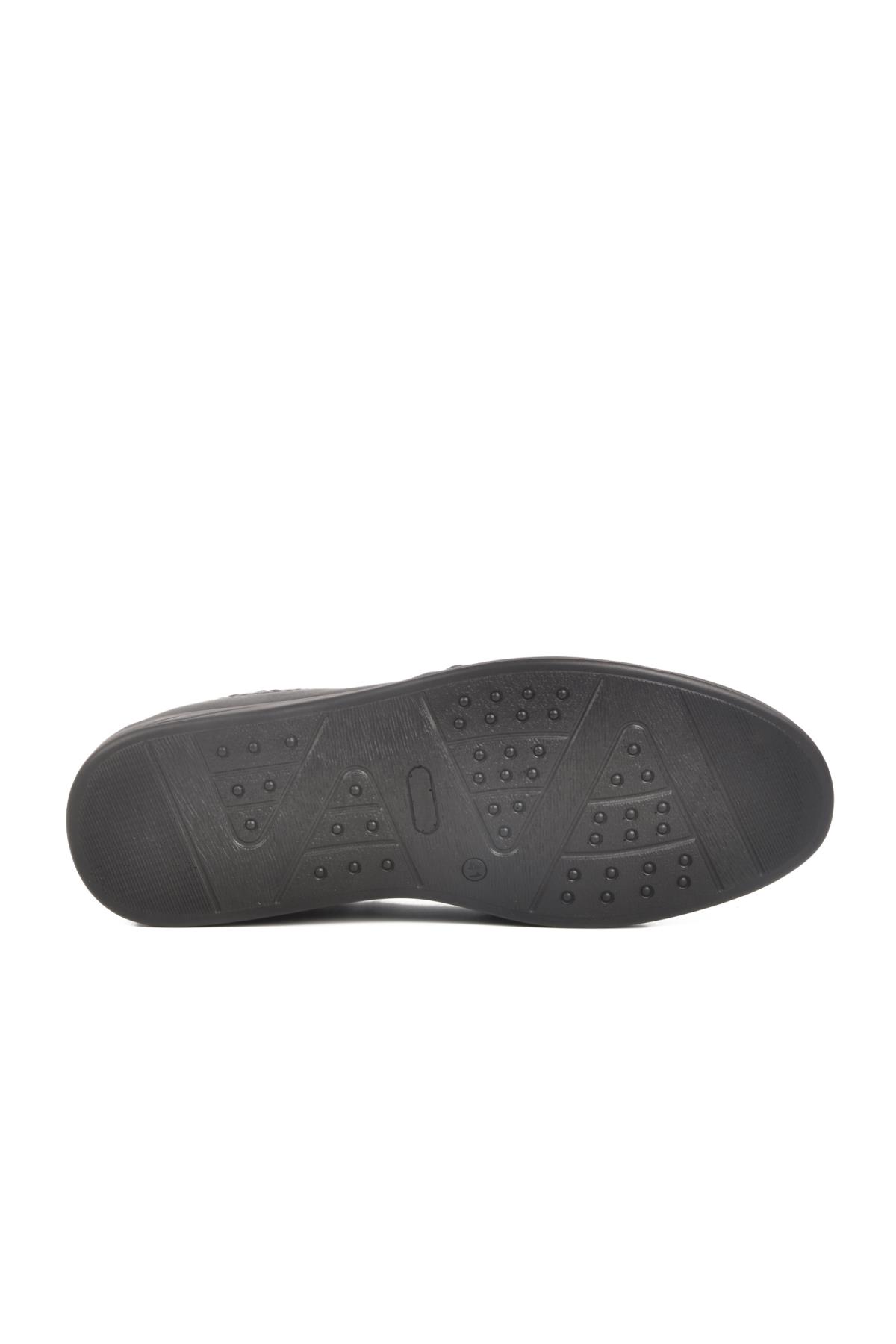 Kacper Siyah Hakiki Deri Erkek Günlük Ayakkabı - Görsel 6