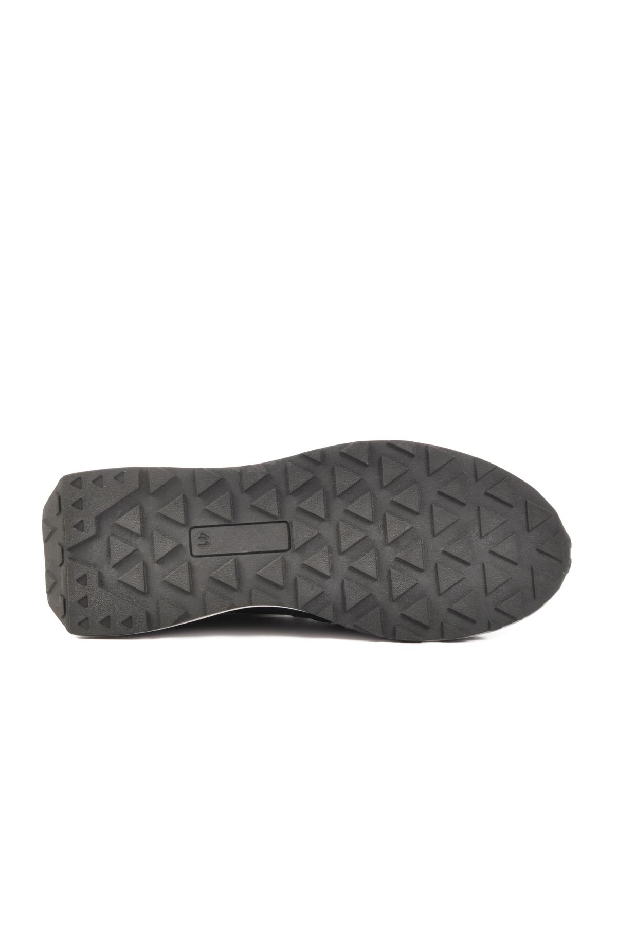 2Y1076-6285 M Siyah-Beyaz Hakiki Deri Erkek Sneaker - Görsel 6